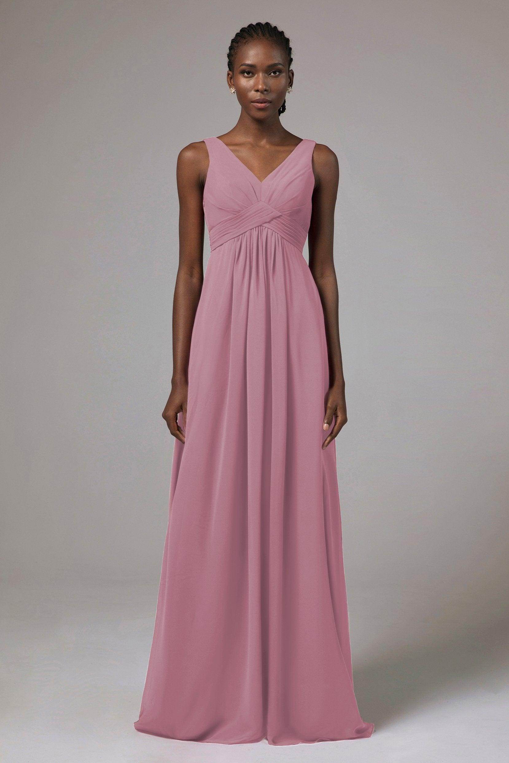 A-Line Floor Length Chiffon Bridesmaid Dress Formal Dresses CB0411 - COCOMELODY