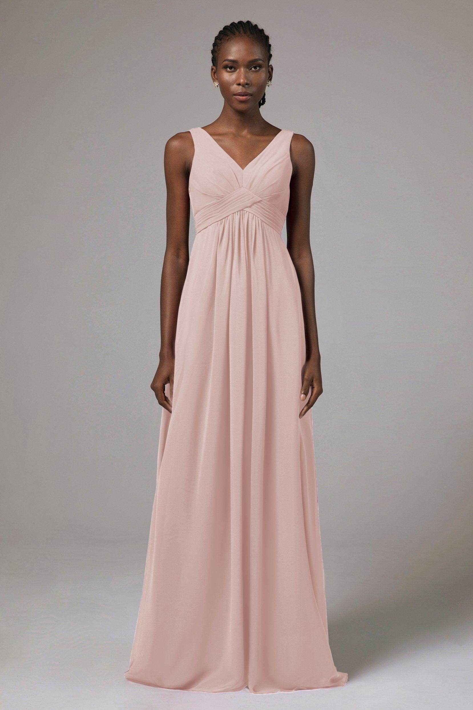 A-Line Floor Length Chiffon Bridesmaid Dress Formal Dresses CB0411 - COCOMELODY