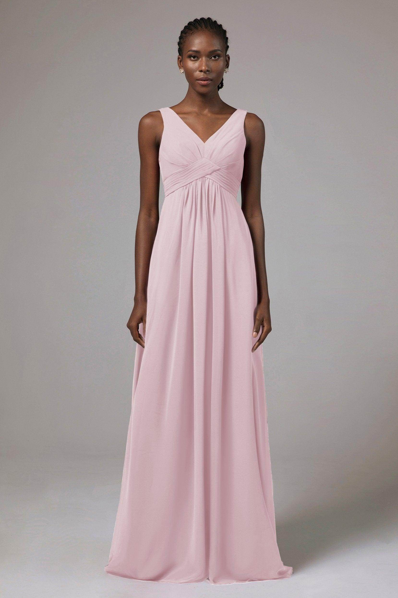 A-Line Floor Length Chiffon Bridesmaid Dress Formal Dresses CB0411 - COCOMELODY