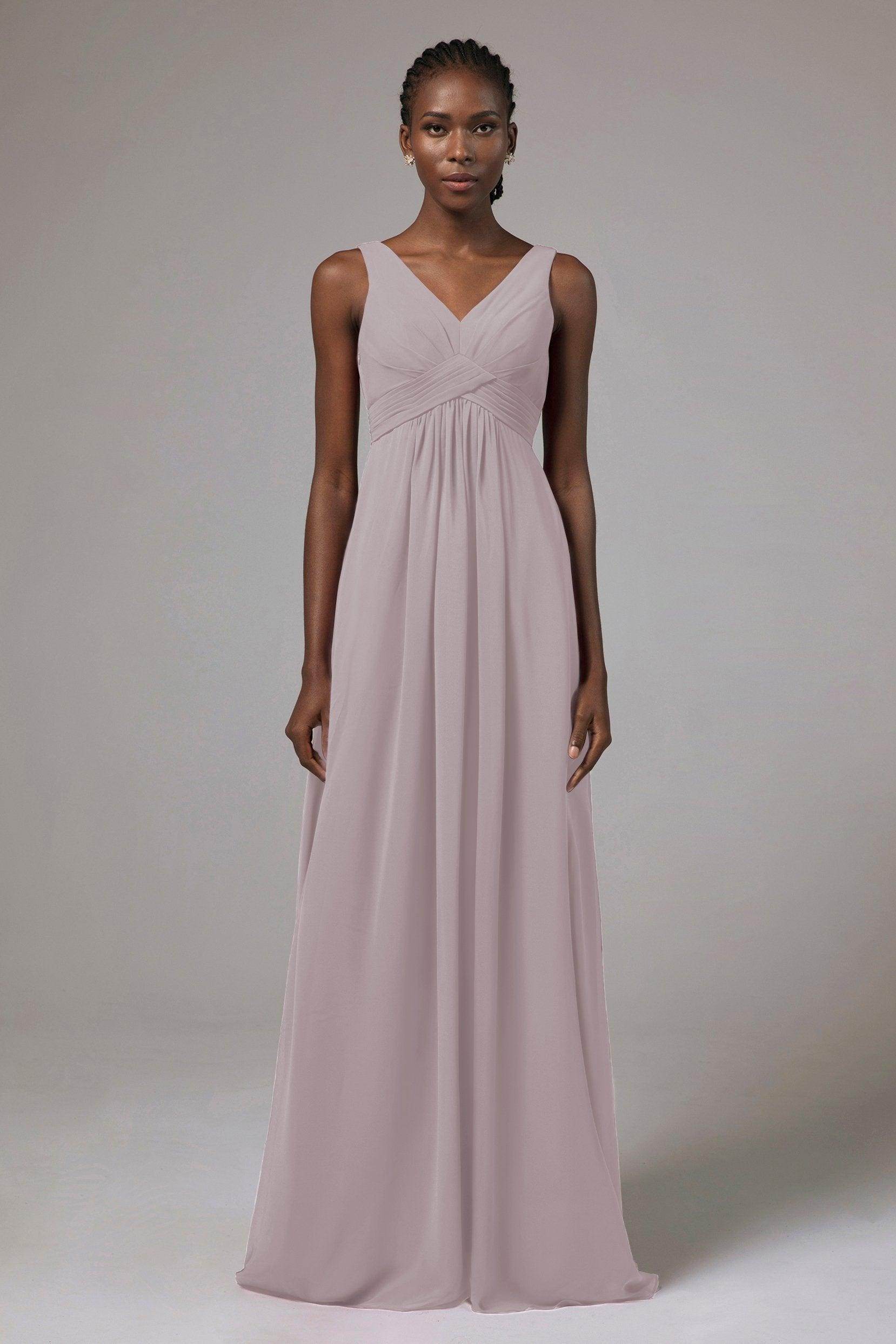 A-Line Floor Length Chiffon Bridesmaid Dress Formal Dresses CB0411 - COCOMELODY