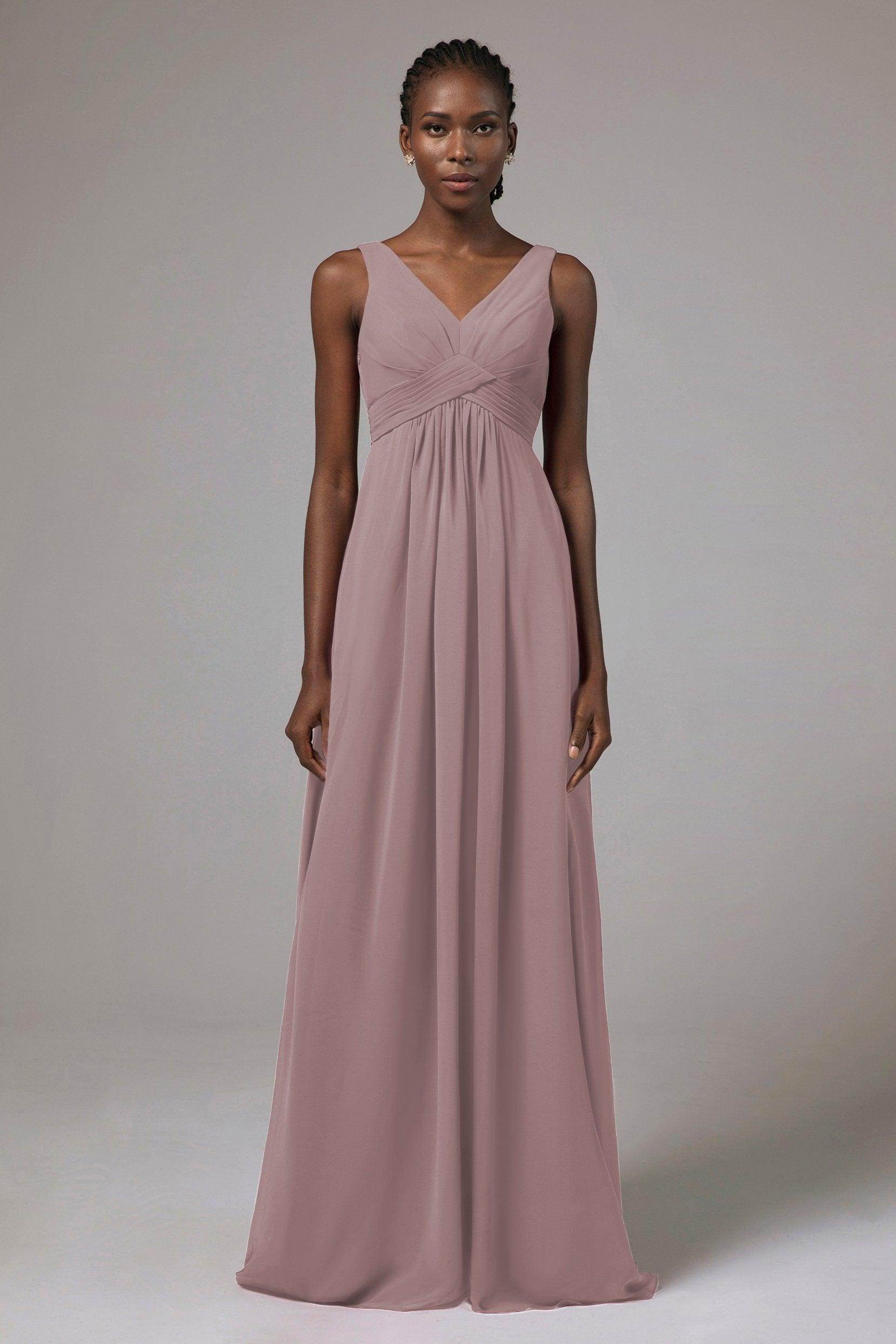 A-Line Floor Length Chiffon Bridesmaid Dress Formal Dresses CB0411 - COCOMELODY