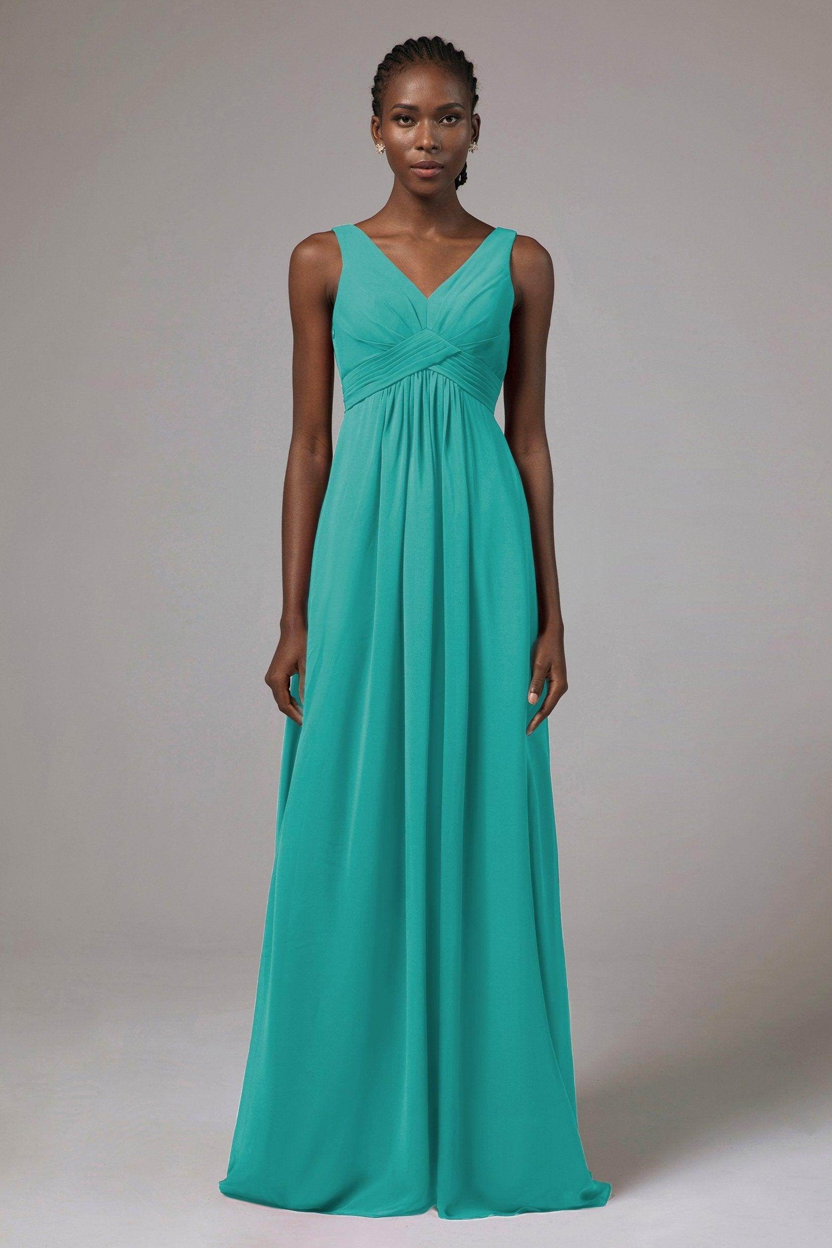 A-Line Floor Length Chiffon Bridesmaid Dress Formal Dresses CB0411 - COCOMELODY
