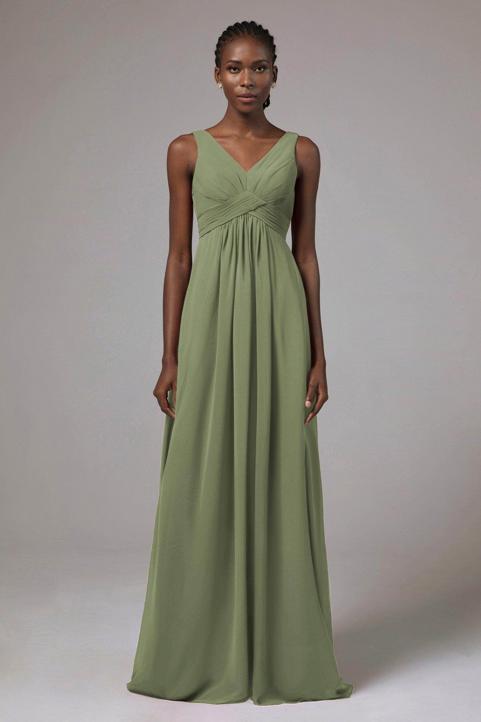 A-Line Floor Length Chiffon Bridesmaid Dress Formal Dresses CB0411 - COCOMELODY