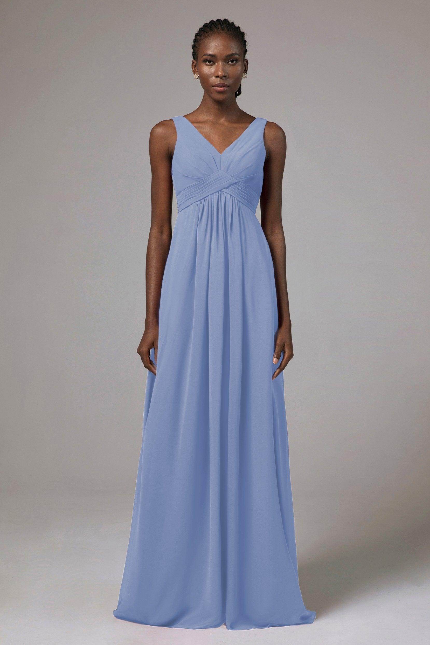 A-Line Floor Length Chiffon Bridesmaid Dress Formal Dresses CB0411 - COCOMELODY