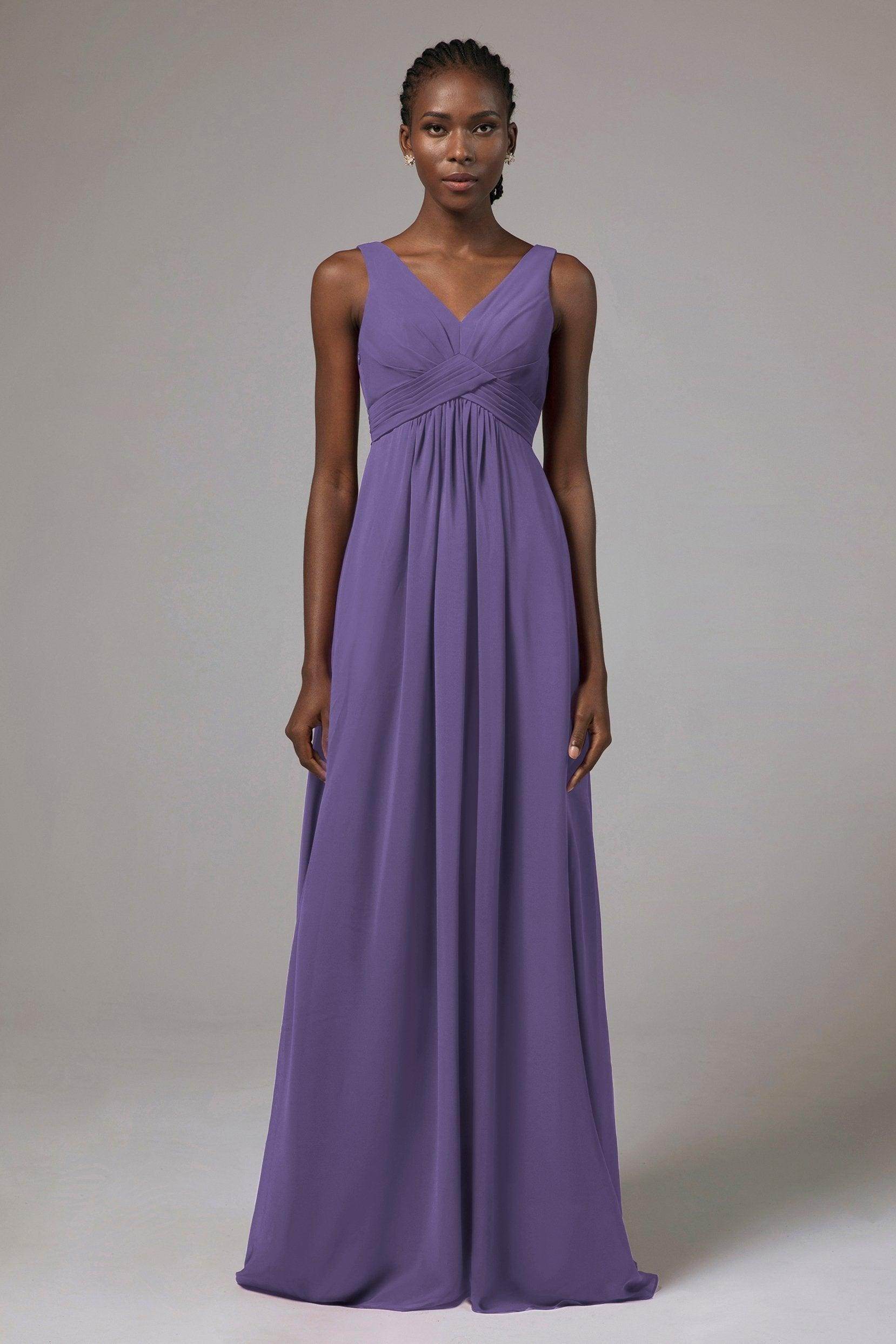 A-Line Floor Length Chiffon Bridesmaid Dress Formal Dresses CB0411 - COCOMELODY