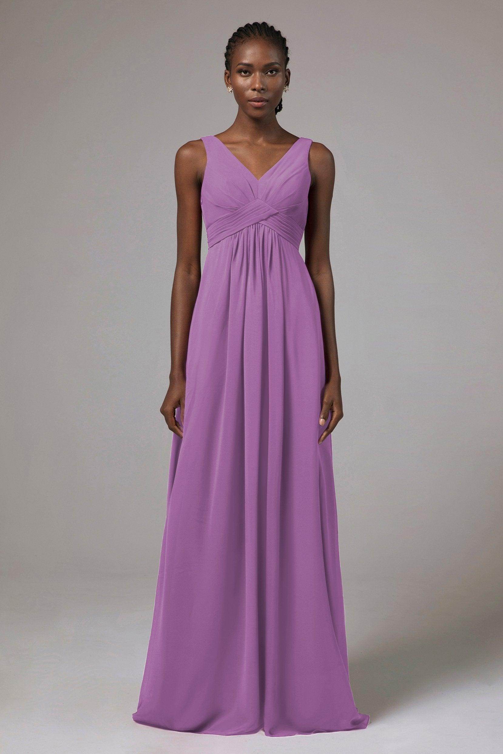 A-Line Floor Length Chiffon Bridesmaid Dress Formal Dresses CB0411 - COCOMELODY