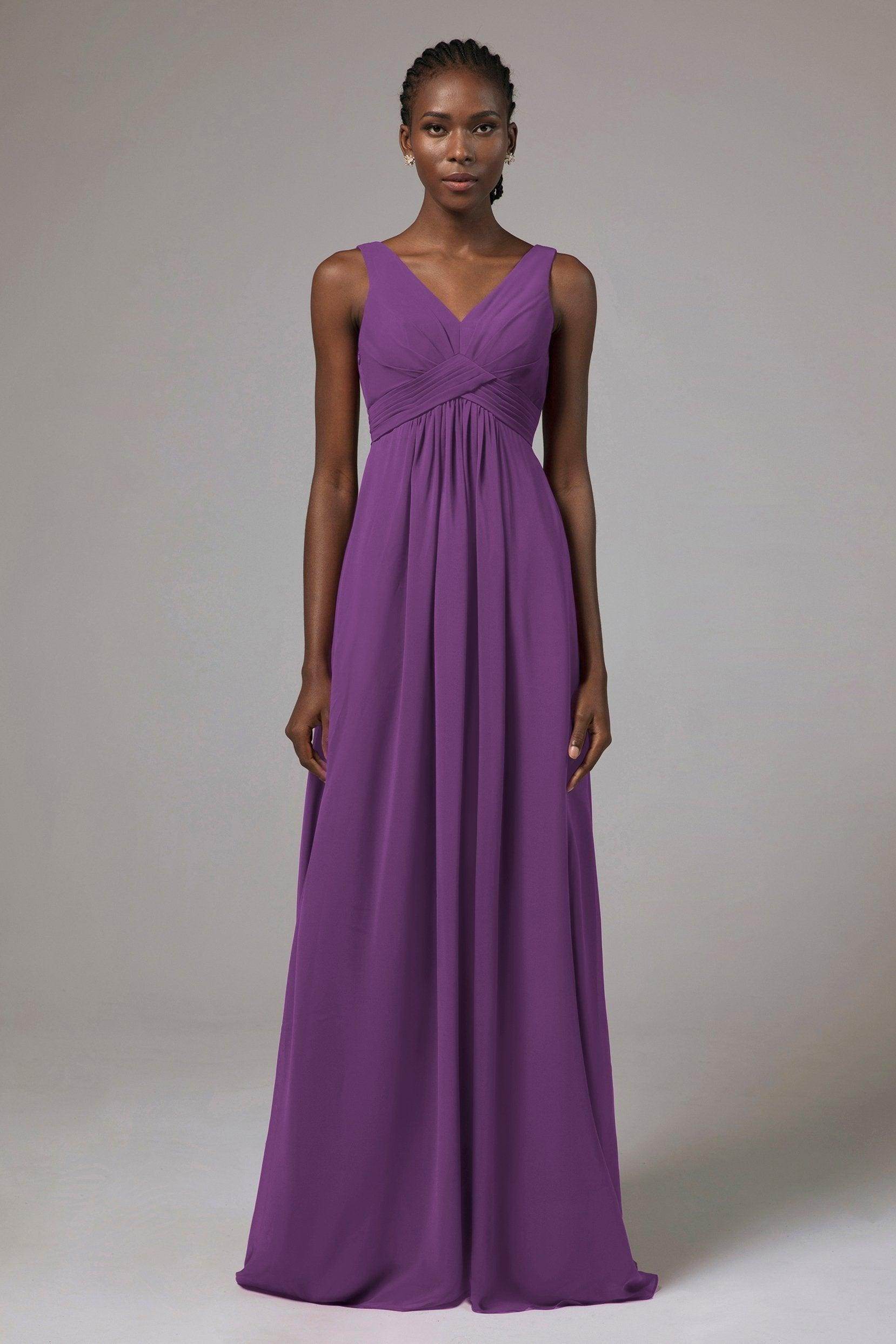 A-Line Floor Length Chiffon Bridesmaid Dress Formal Dresses CB0411 - COCOMELODY