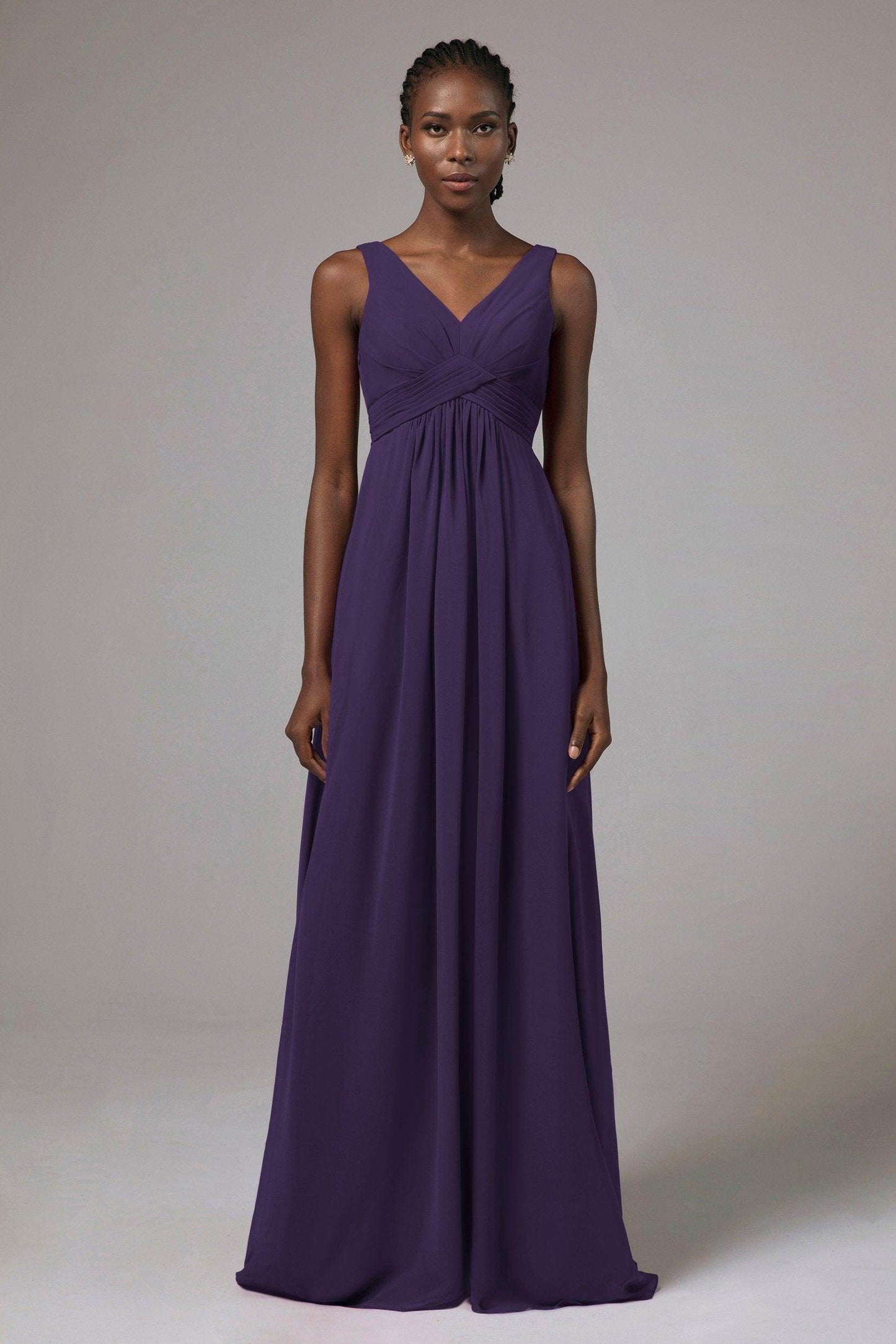 A-Line Floor Length Chiffon Bridesmaid Dress Formal Dresses CB0411 - COCOMELODY