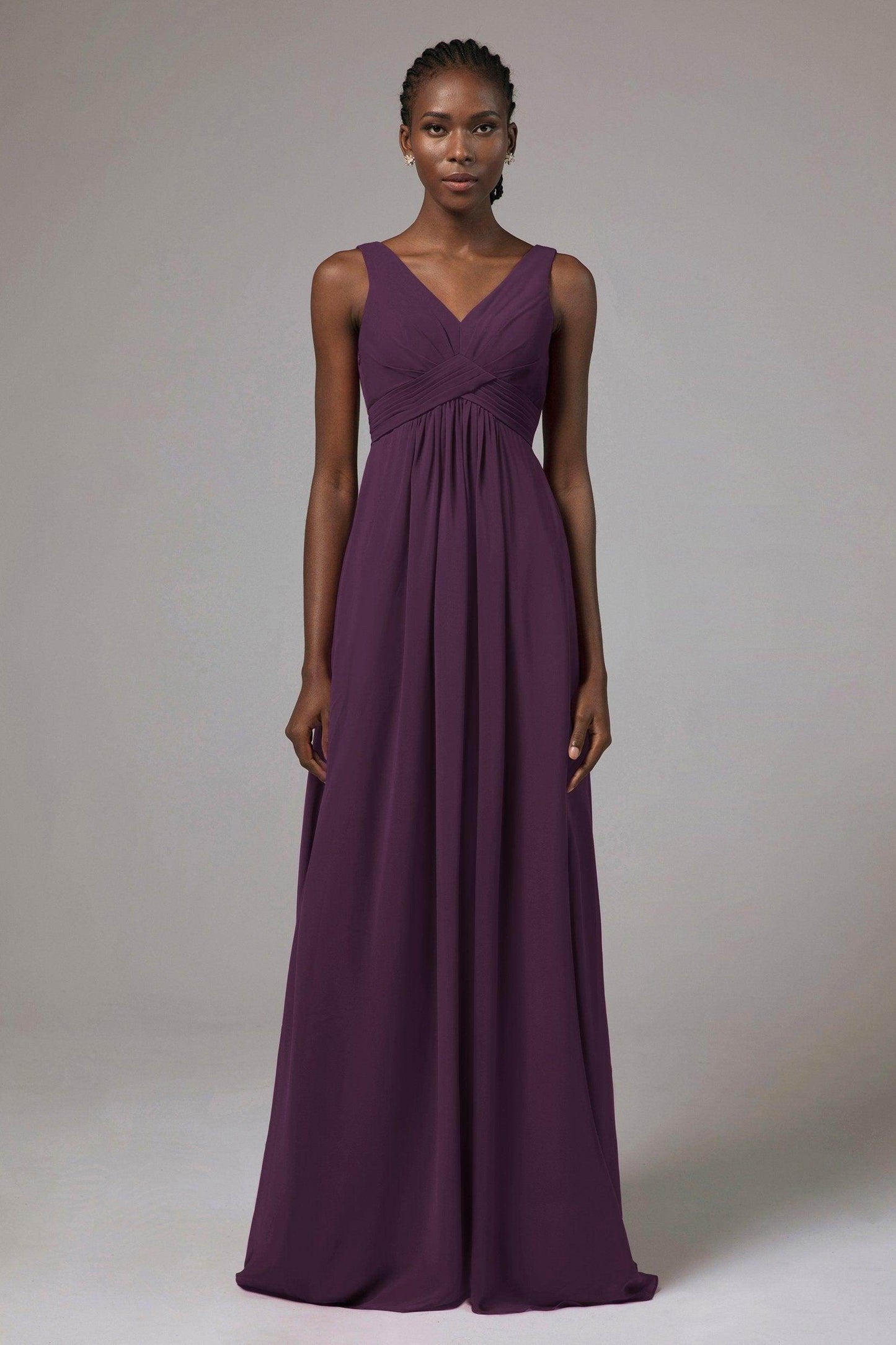 A-Line Floor Length Chiffon Bridesmaid Dress Formal Dresses CB0411 - COCOMELODY