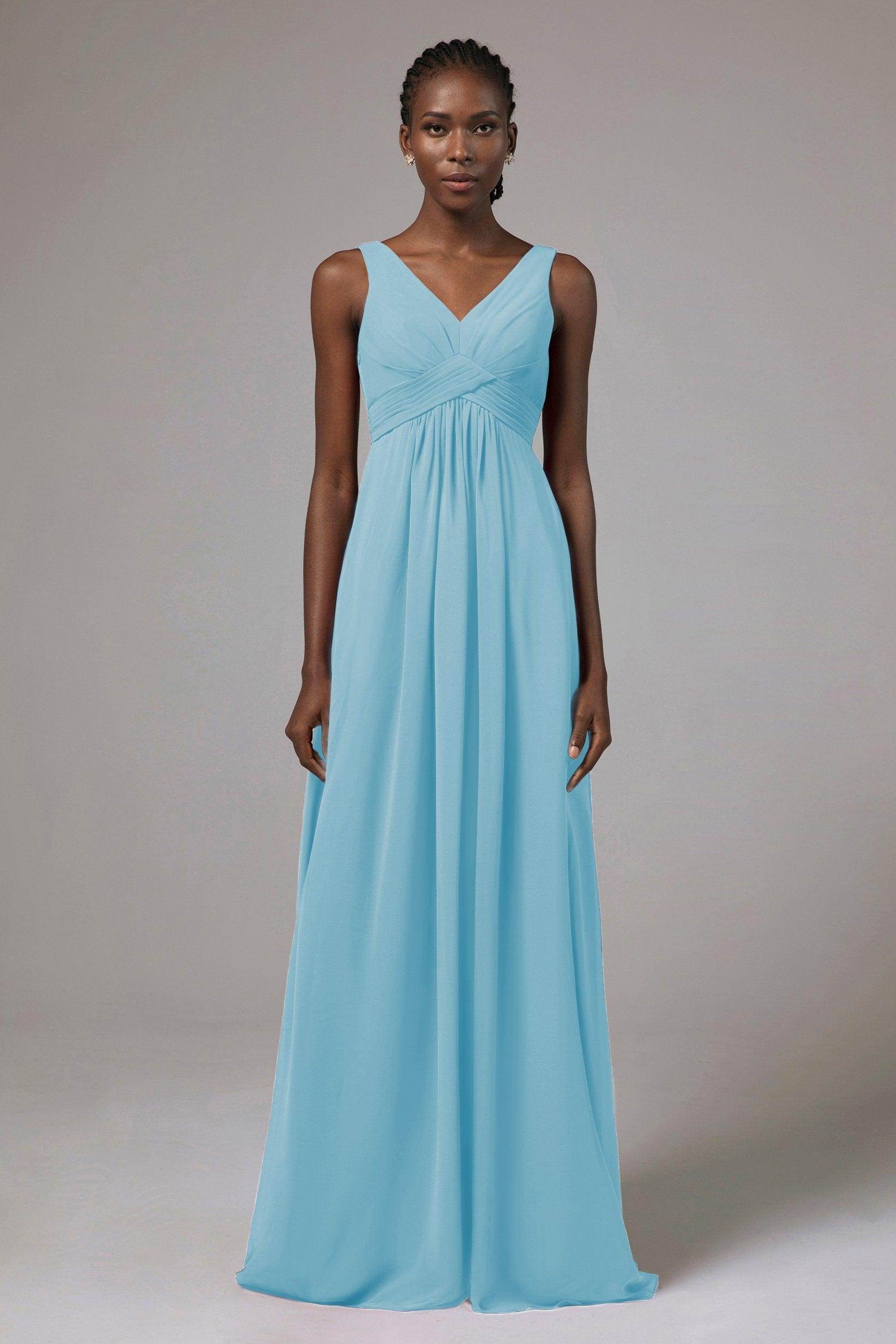 A-Line Floor Length Chiffon Bridesmaid Dress Formal Dresses CB0411 - COCOMELODY