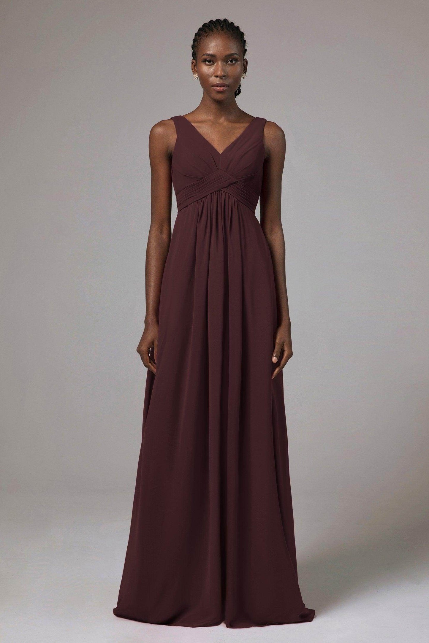 A-Line Floor Length Chiffon Bridesmaid Dress Formal Dresses CB0411 - COCOMELODY
