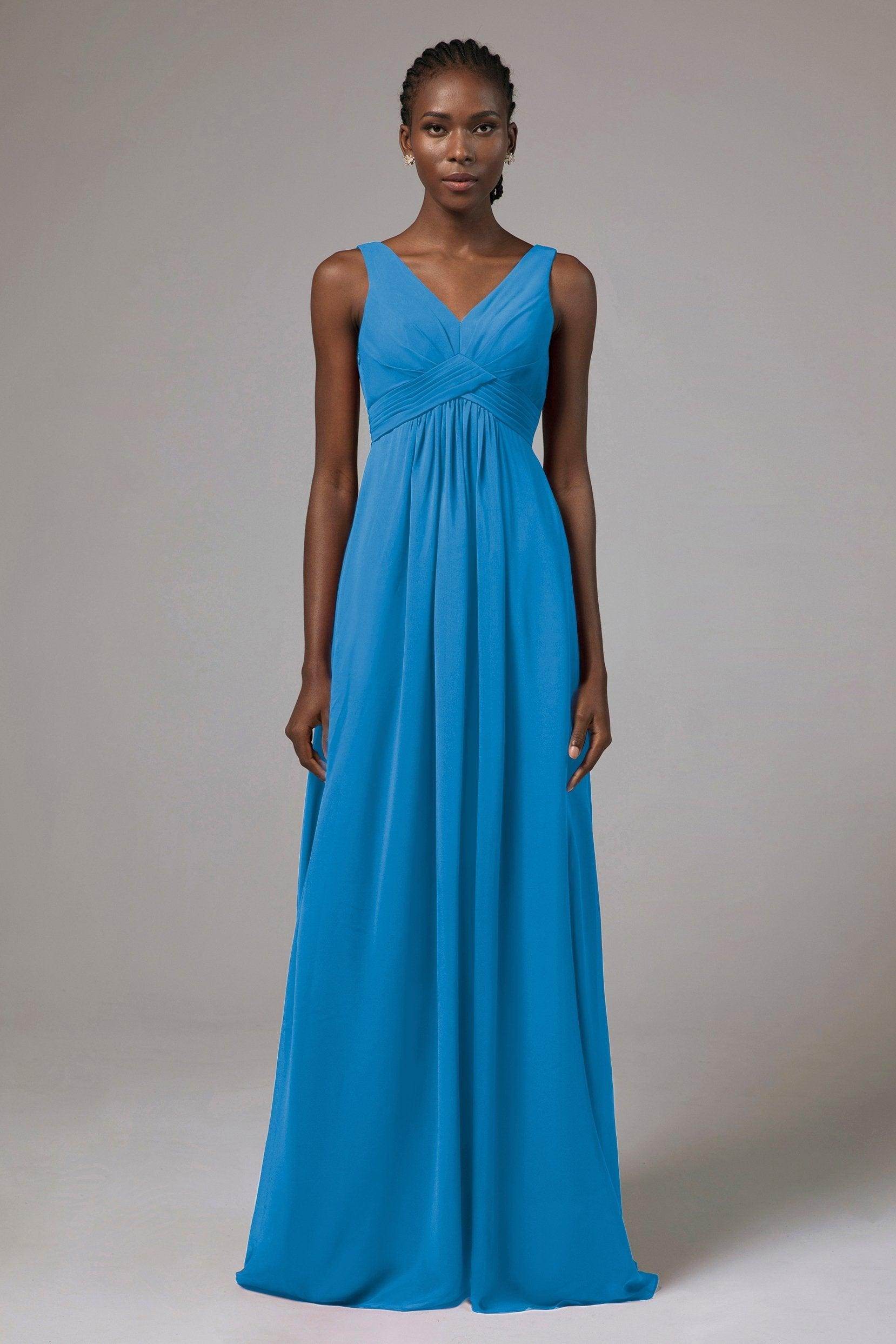 A-Line Floor Length Chiffon Bridesmaid Dress Formal Dresses CB0411 - COCOMELODY