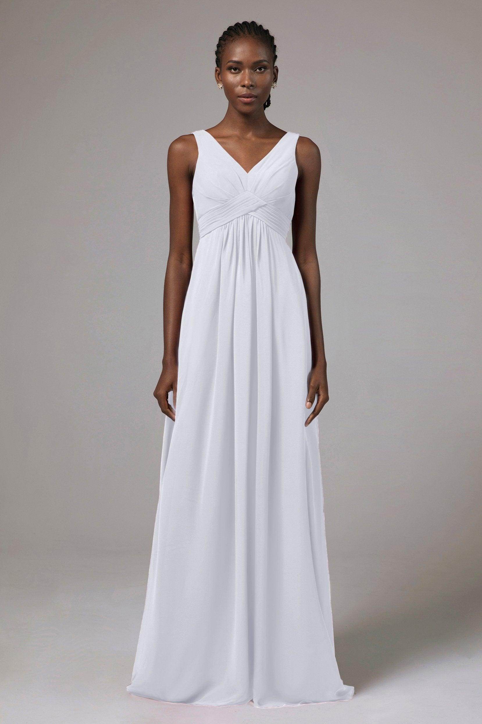 A-Line Floor Length Chiffon Bridesmaid Dress Formal Dresses CB0411 - COCOMELODY