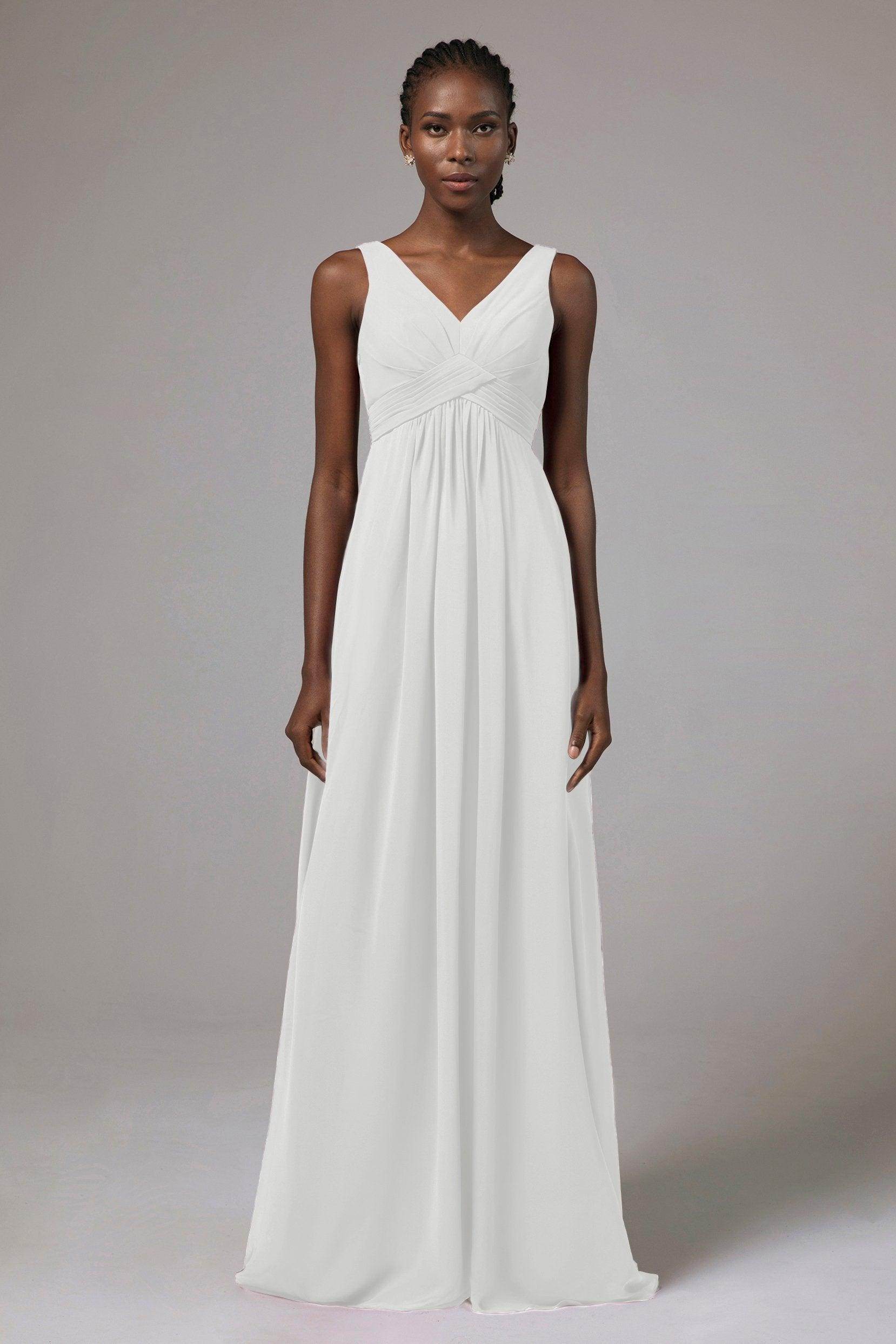 A-Line Floor Length Chiffon Bridesmaid Dress Formal Dresses CB0411 - COCOMELODY