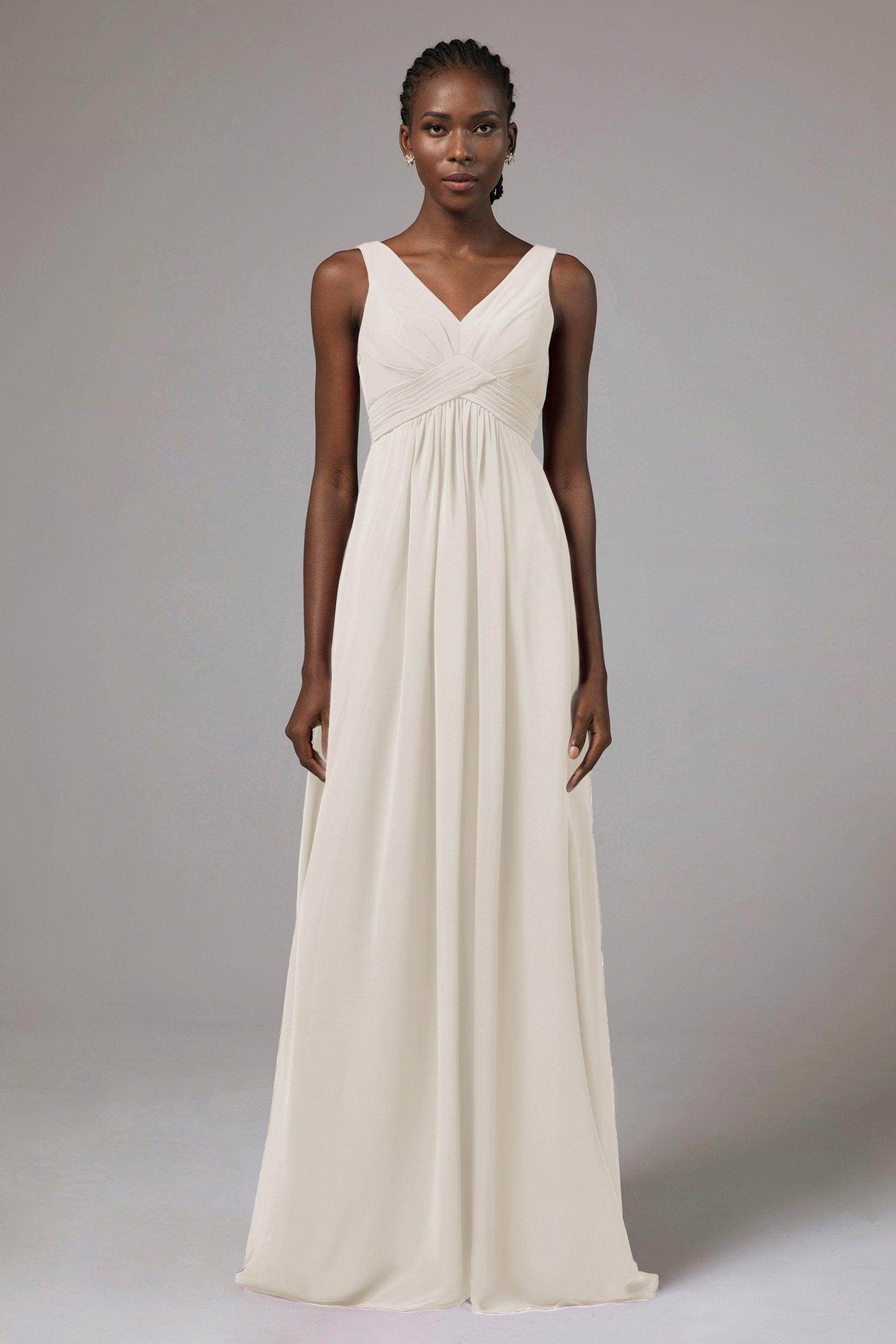 A-Line Floor Length Chiffon Bridesmaid Dress Formal Dresses CB0411 - COCOMELODY