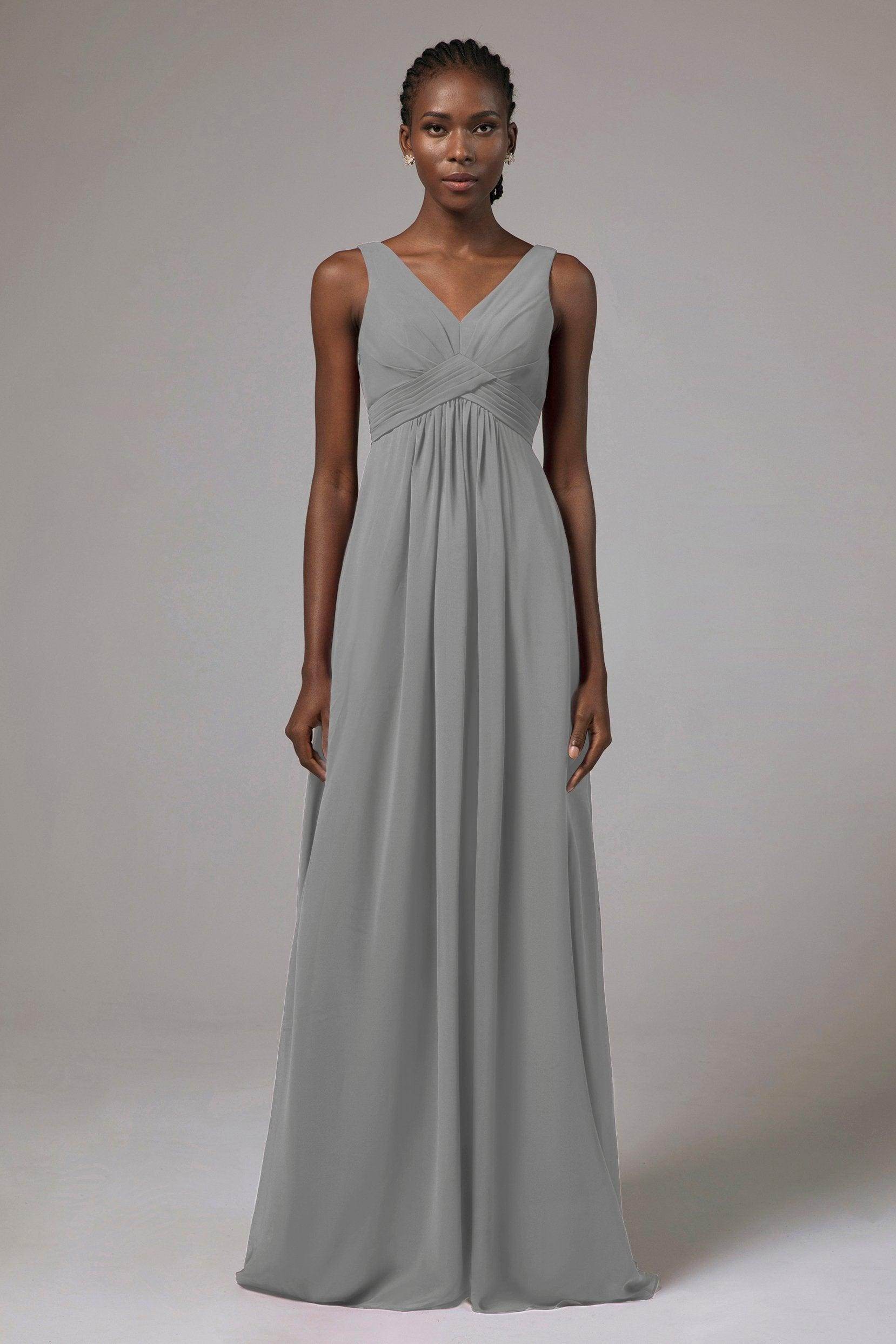A-Line Floor Length Chiffon Bridesmaid Dress Formal Dresses CB0411 - COCOMELODY