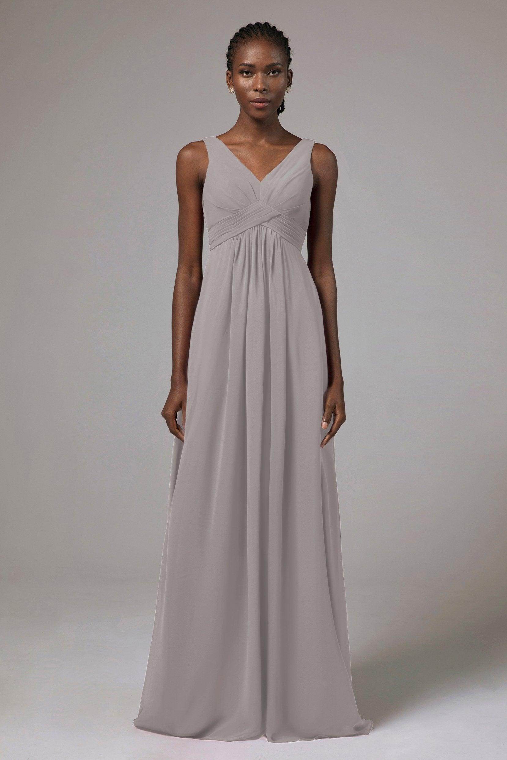 A-Line Floor Length Chiffon Bridesmaid Dress Formal Dresses CB0411 - COCOMELODY