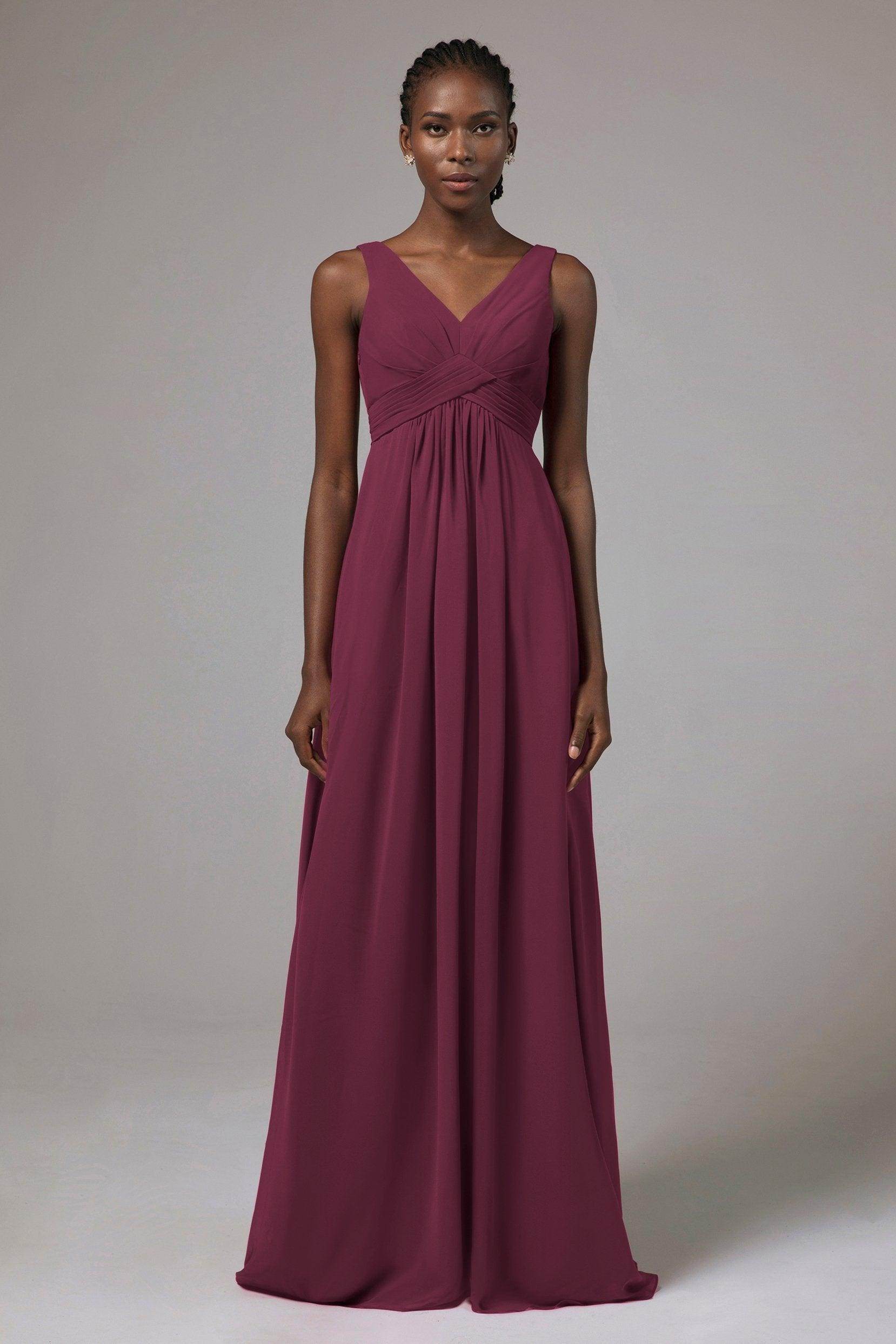 A-Line Floor Length Chiffon Bridesmaid Dress Formal Dresses CB0411 - COCOMELODY