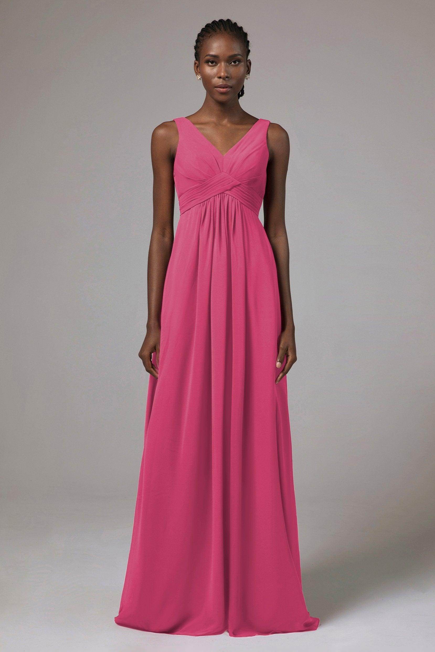 A-Line Floor Length Chiffon Bridesmaid Dress Formal Dresses CB0411 - COCOMELODY