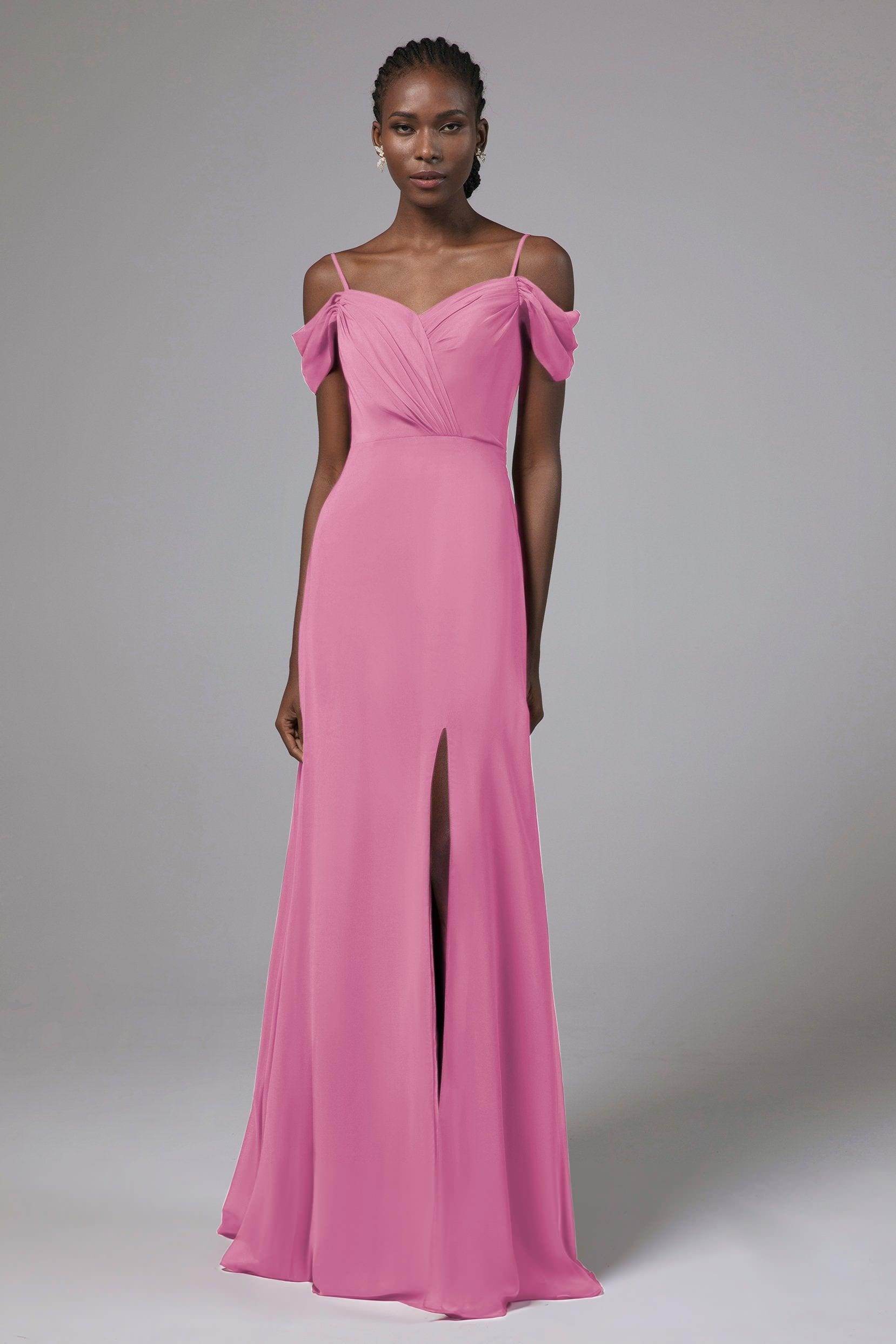 A-Line Floor Length Chiffon Bridesmaid Dress Formal Dresses CB0412 - COCOMELODY