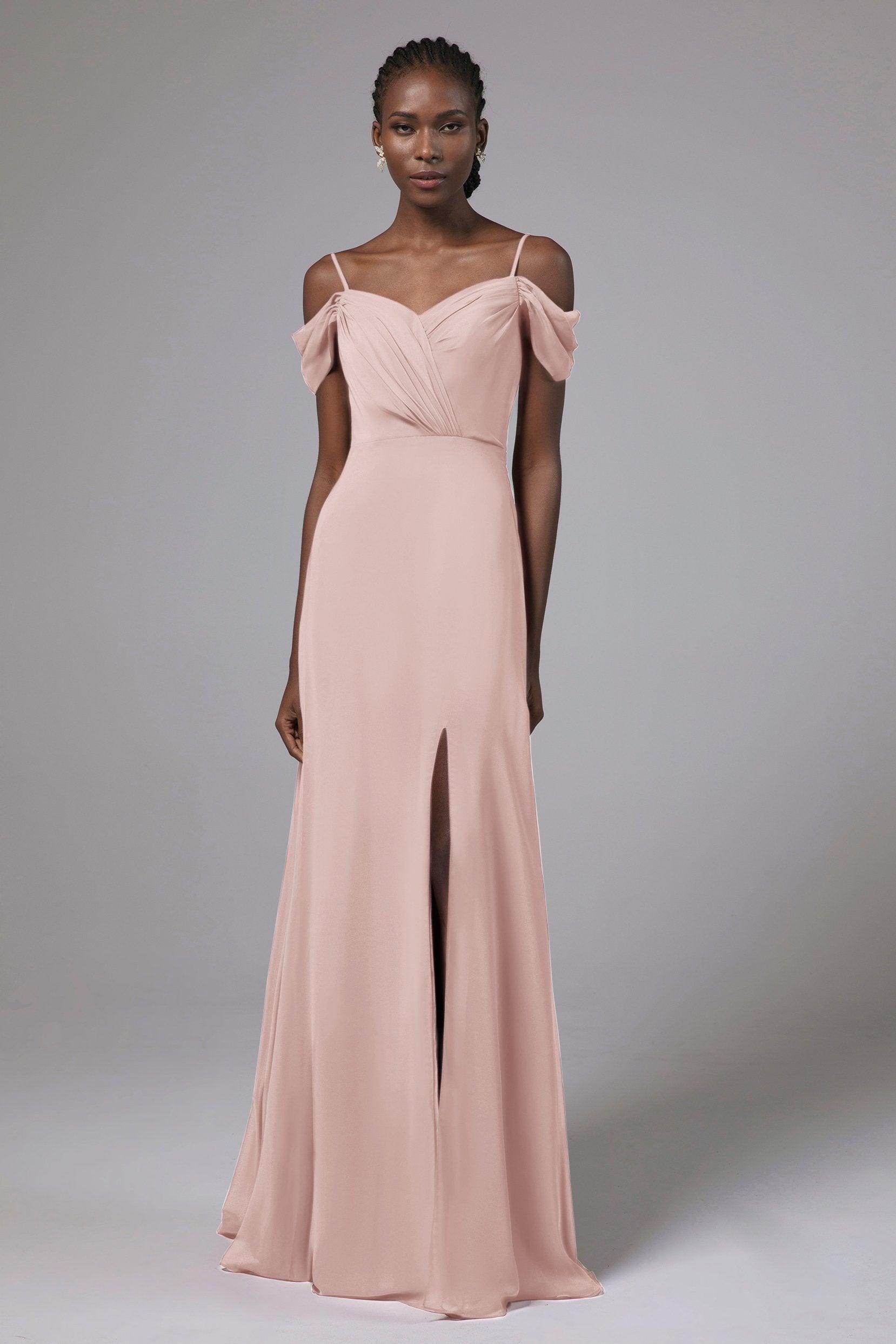A-Line Floor Length Chiffon Bridesmaid Dress Formal Dresses CB0412 - COCOMELODY