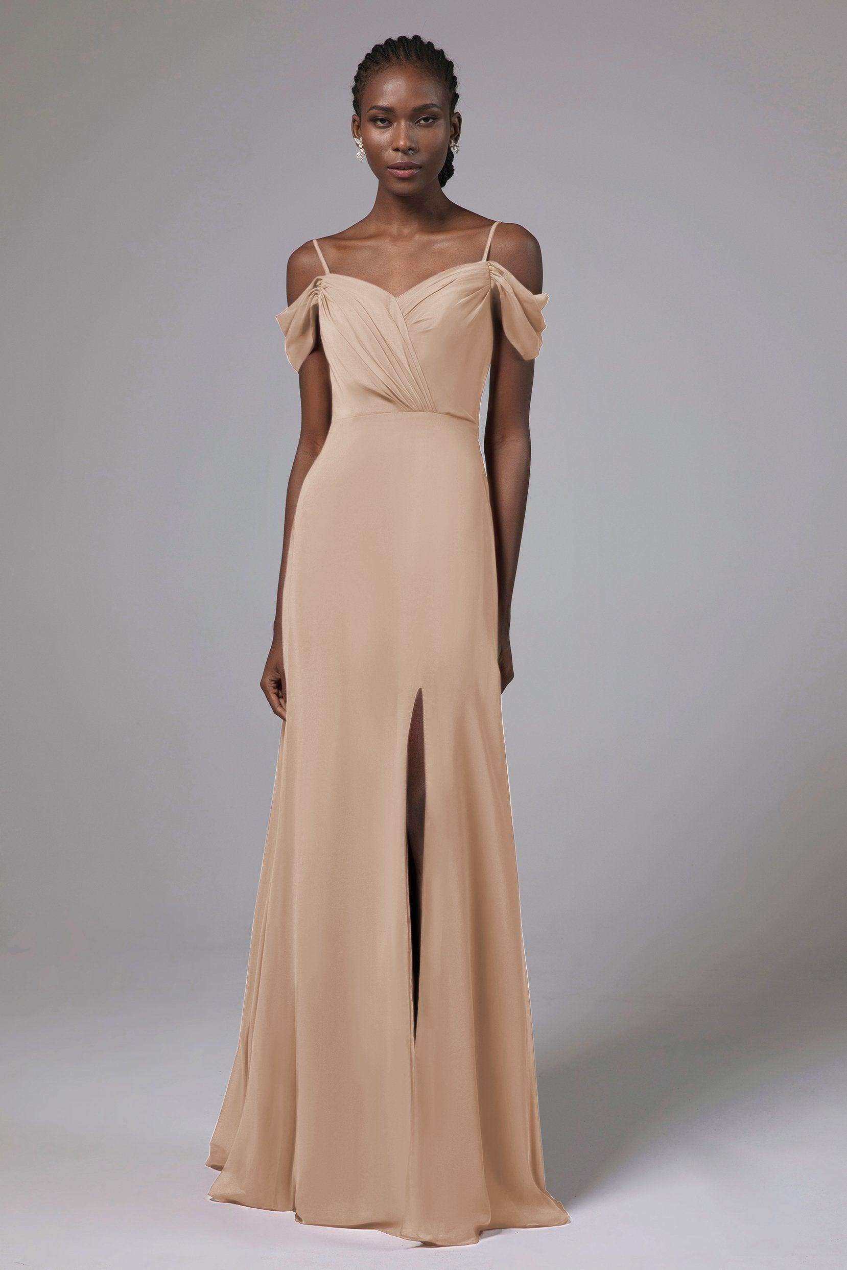 A-Line Floor Length Chiffon Bridesmaid Dress Formal Dresses CB0412 - COCOMELODY