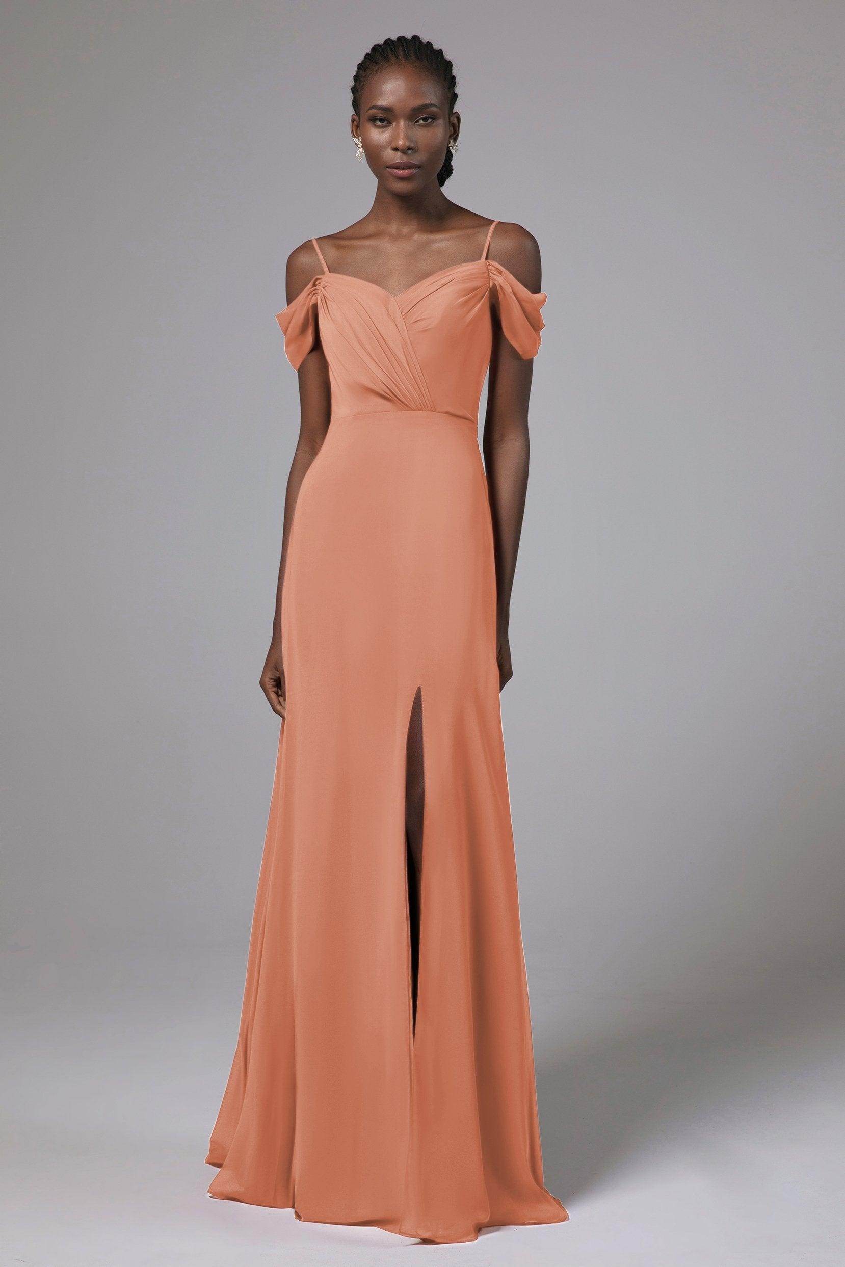 A-Line Floor Length Chiffon Bridesmaid Dress Formal Dresses CB0412 - COCOMELODY