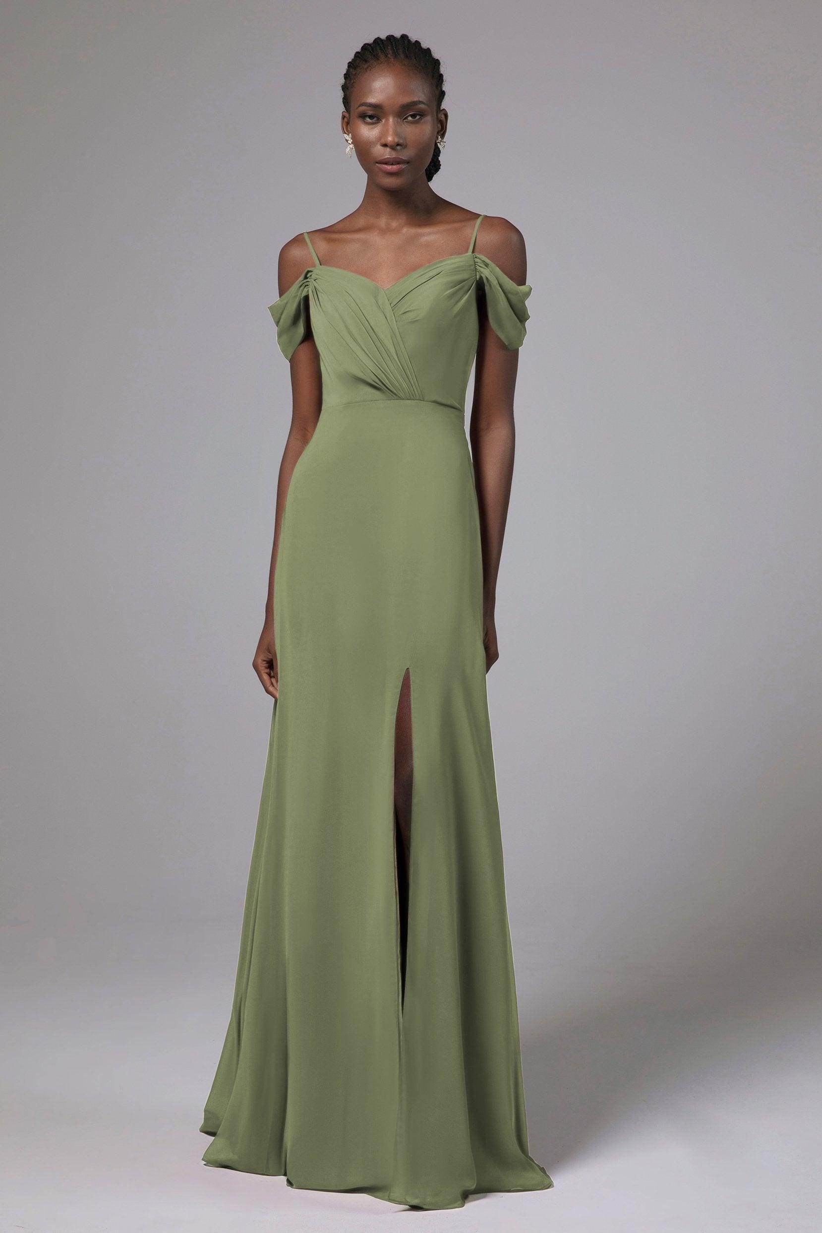 A-Line Floor Length Chiffon Bridesmaid Dress Formal Dresses CB0412 - COCOMELODY