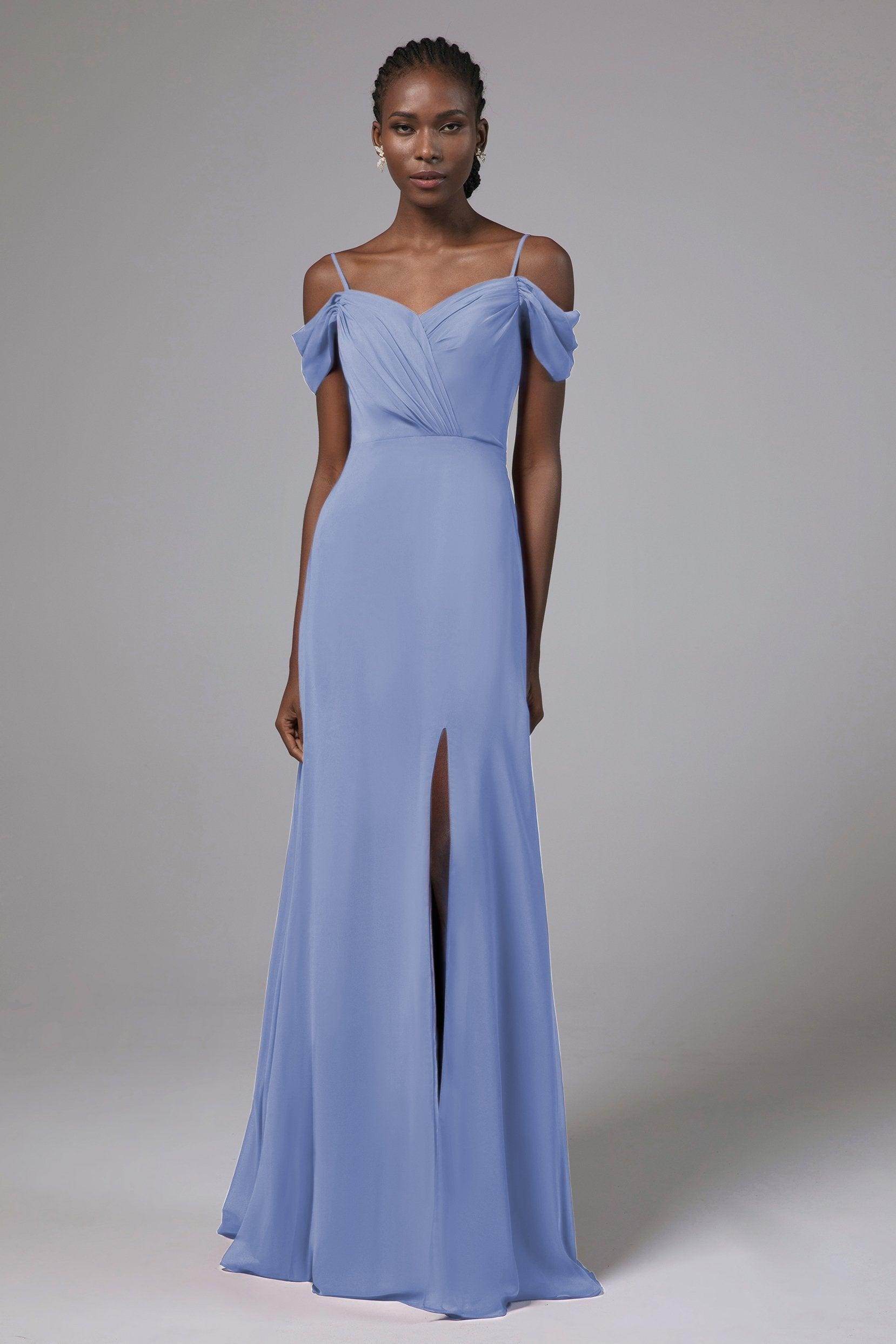 A-Line Floor Length Chiffon Bridesmaid Dress Formal Dresses CB0412 - COCOMELODY