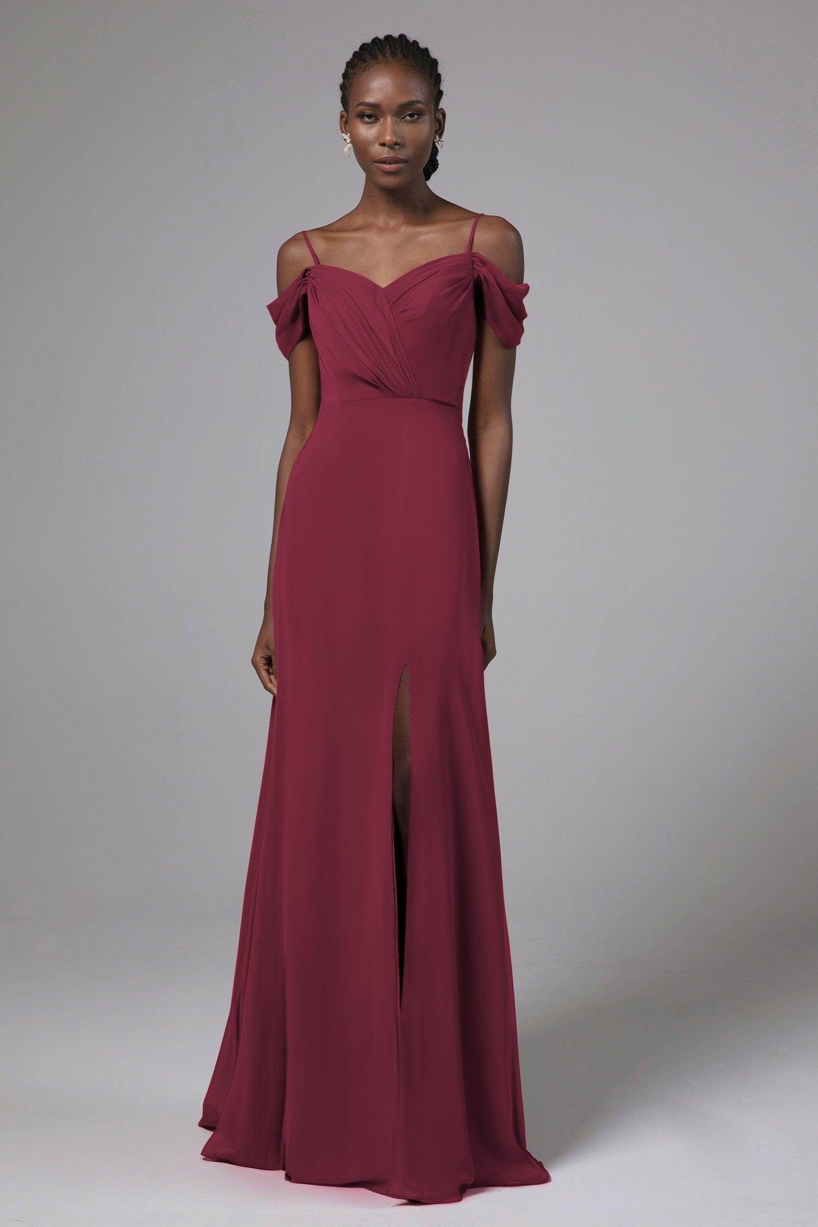 A-Line Floor Length Chiffon Bridesmaid Dress Formal Dresses CB0412 - COCOMELODY