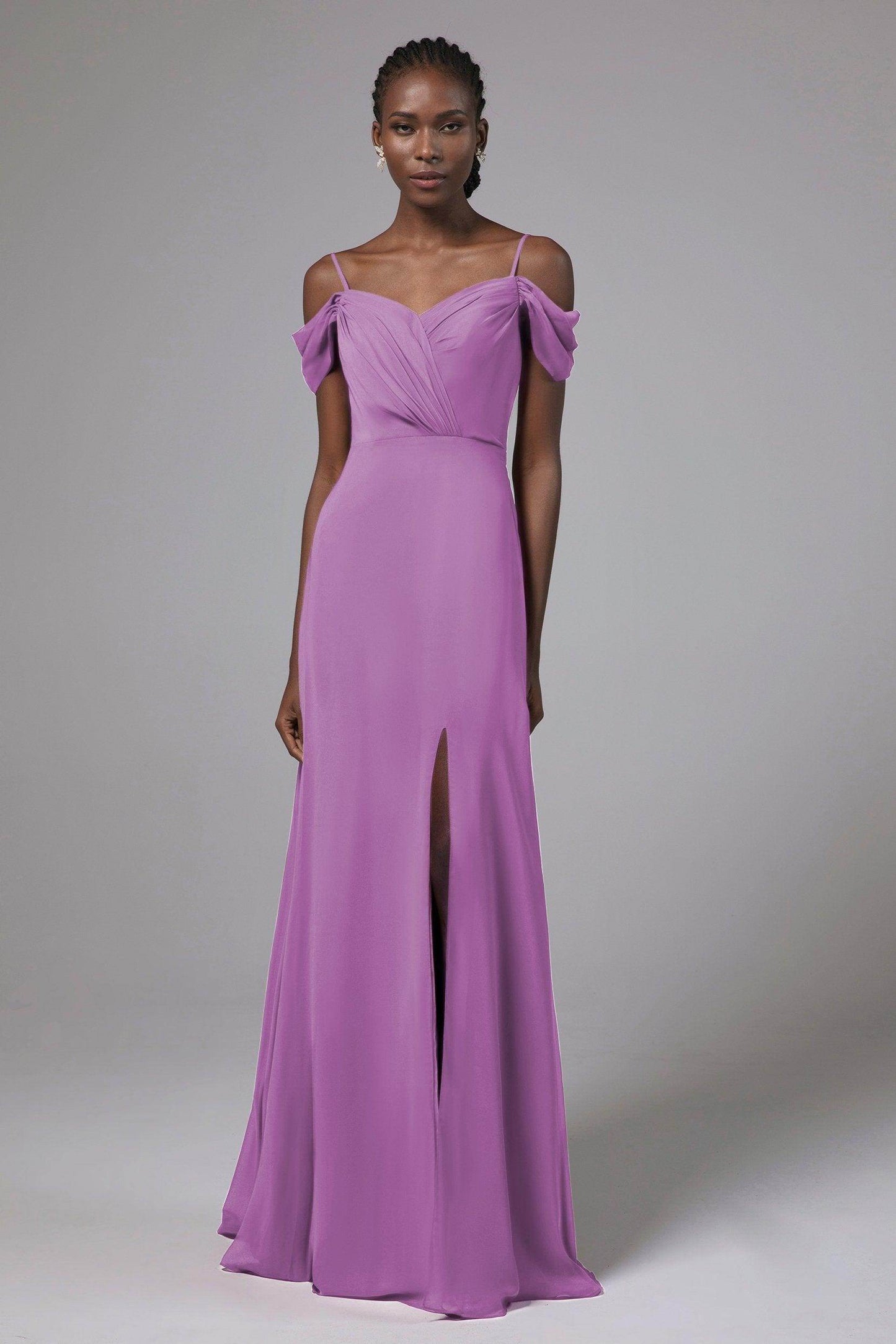 A-Line Floor Length Chiffon Bridesmaid Dress Formal Dresses CB0412 - COCOMELODY