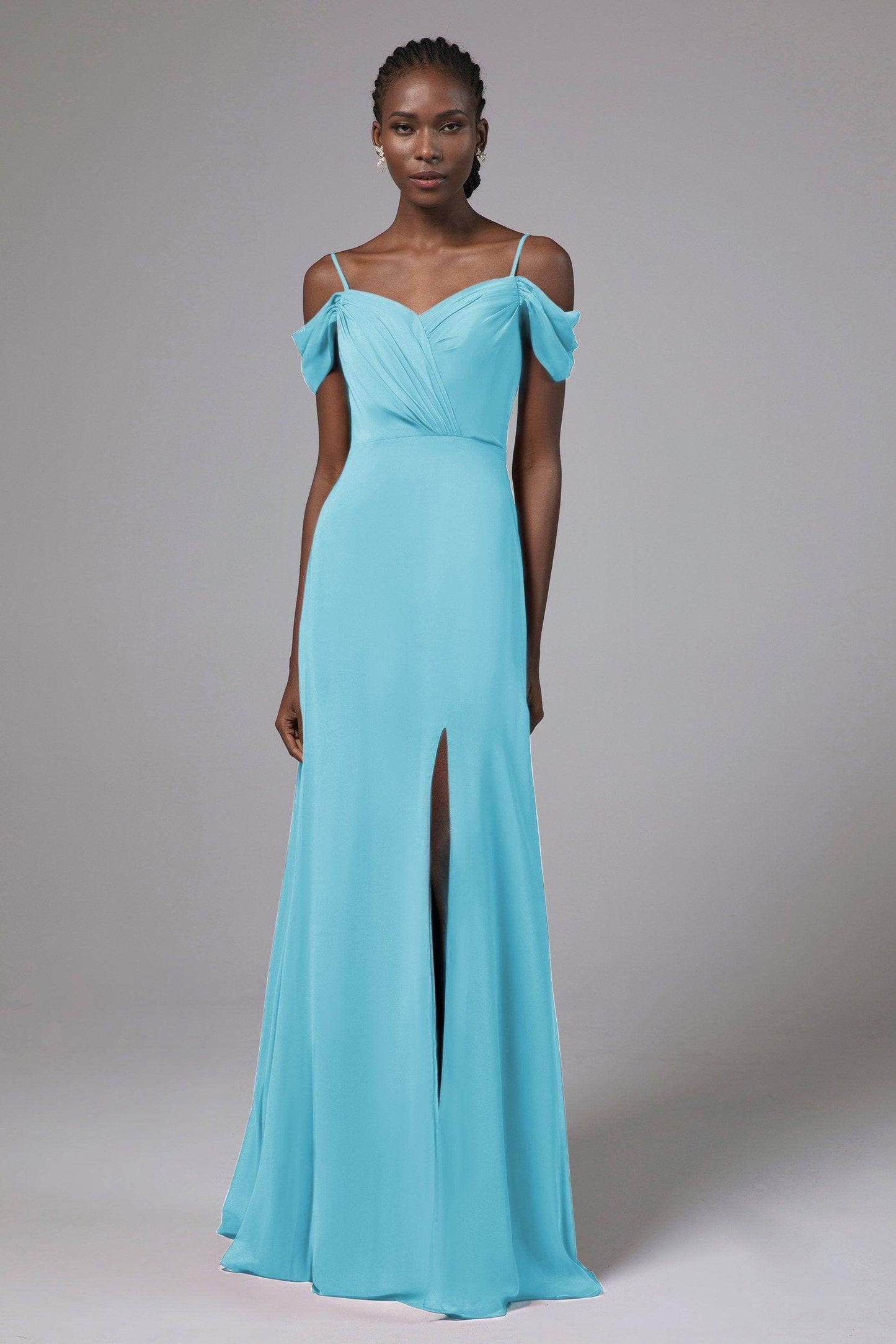 A-Line Floor Length Chiffon Bridesmaid Dress Formal Dresses CB0412 - COCOMELODY