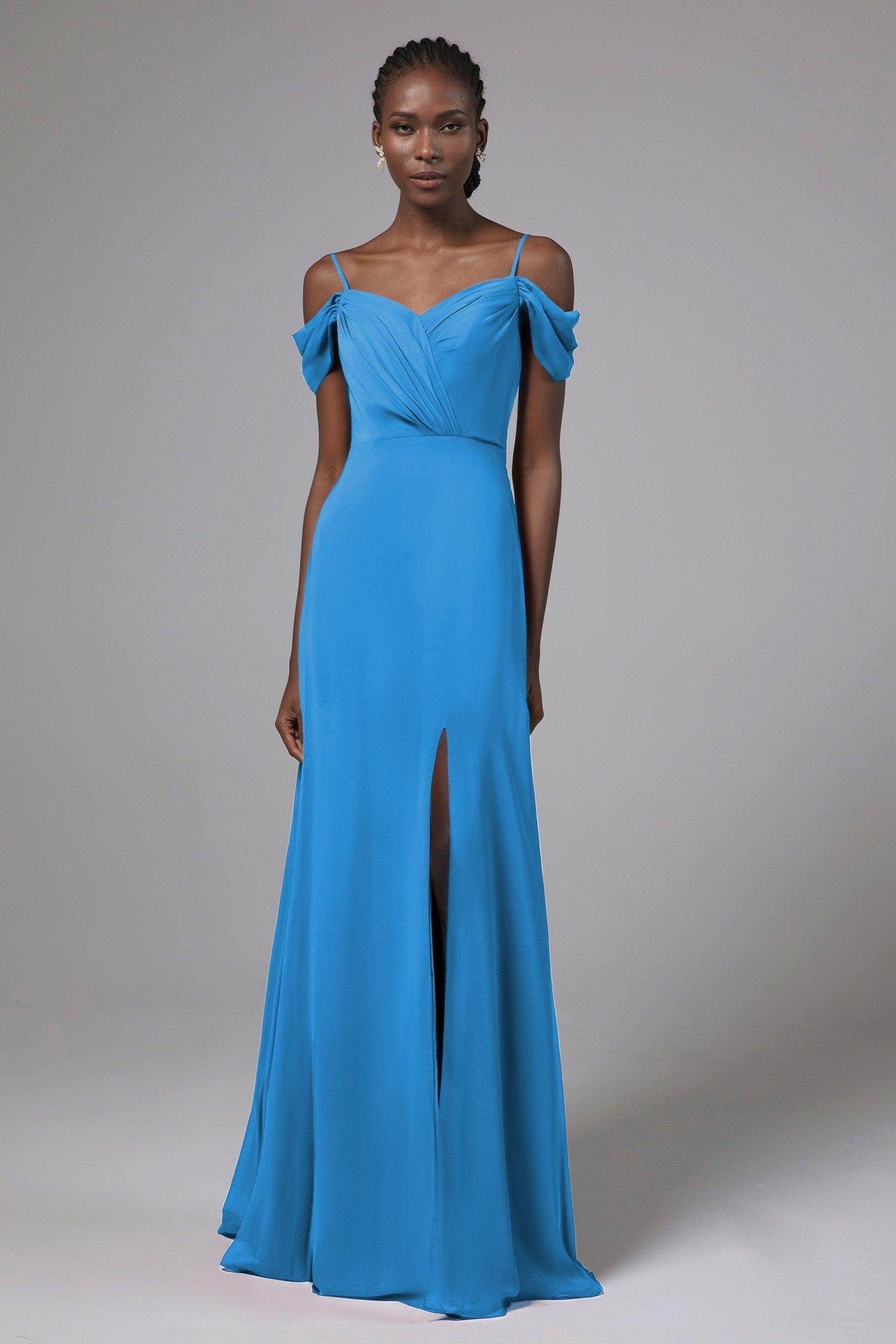 A-Line Floor Length Chiffon Bridesmaid Dress Formal Dresses CB0412 - COCOMELODY