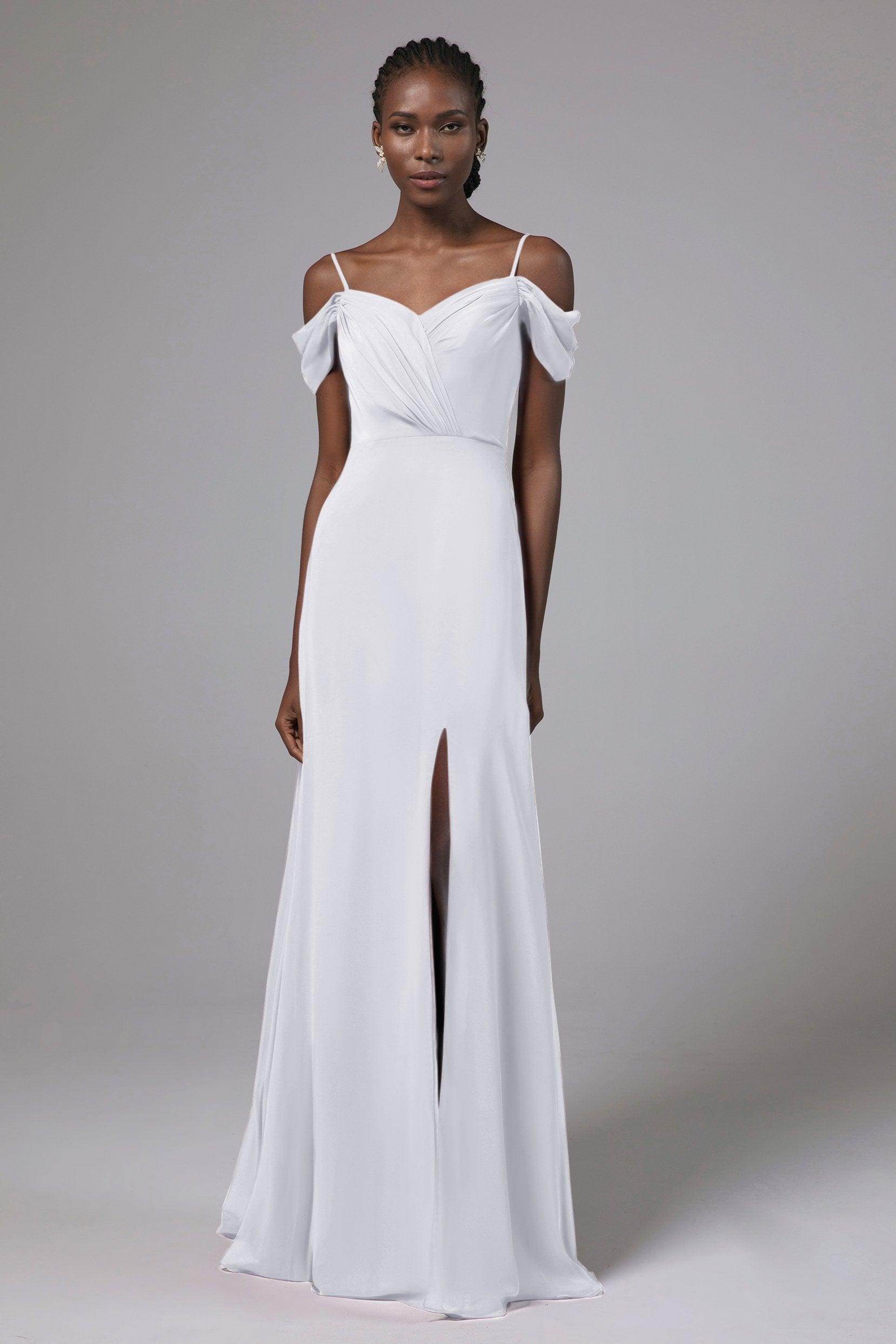 A-Line Floor Length Chiffon Bridesmaid Dress Formal Dresses CB0412 - COCOMELODY