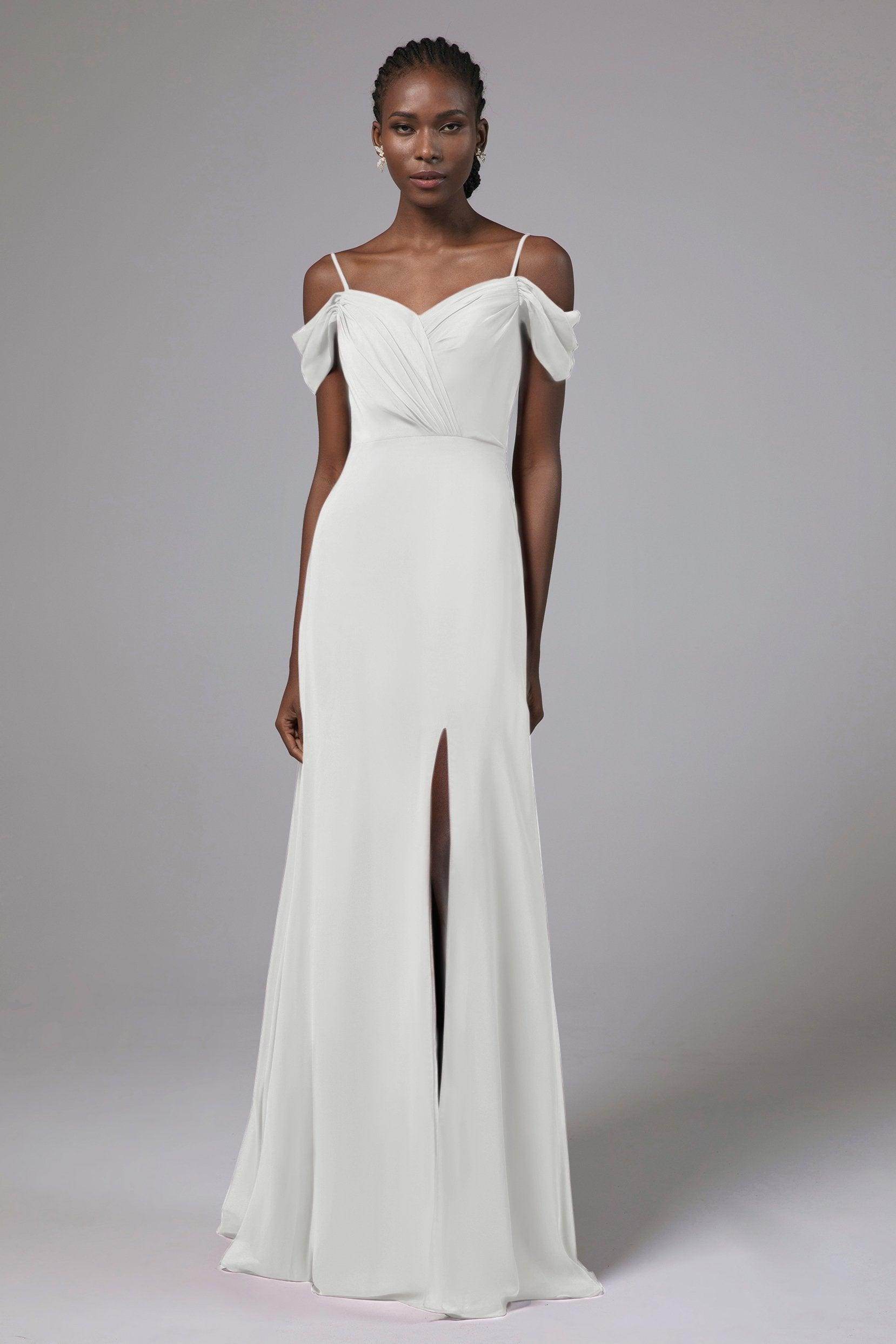 A-Line Floor Length Chiffon Bridesmaid Dress Formal Dresses CB0412 - COCOMELODY