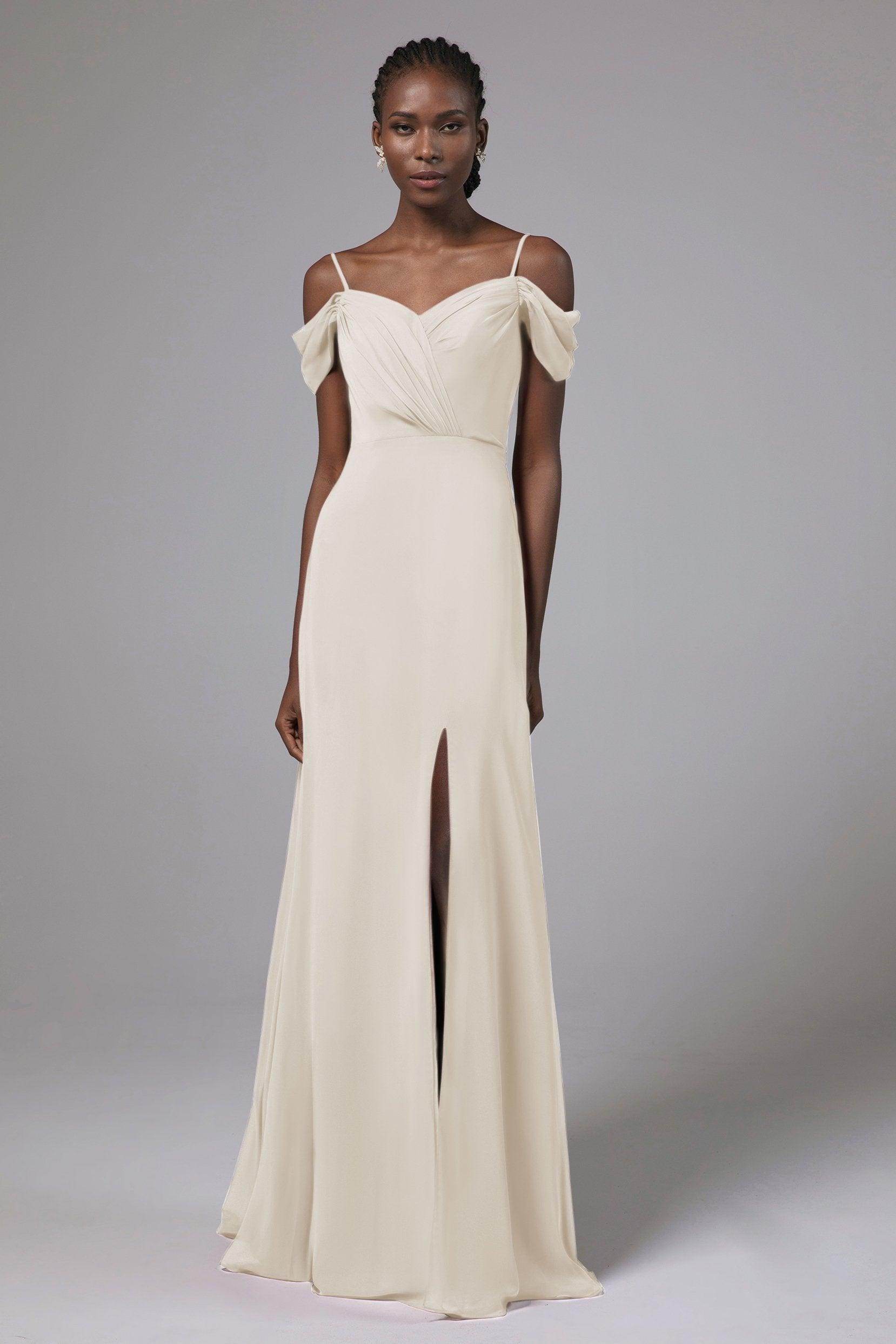 A-Line Floor Length Chiffon Bridesmaid Dress Formal Dresses CB0412 - COCOMELODY