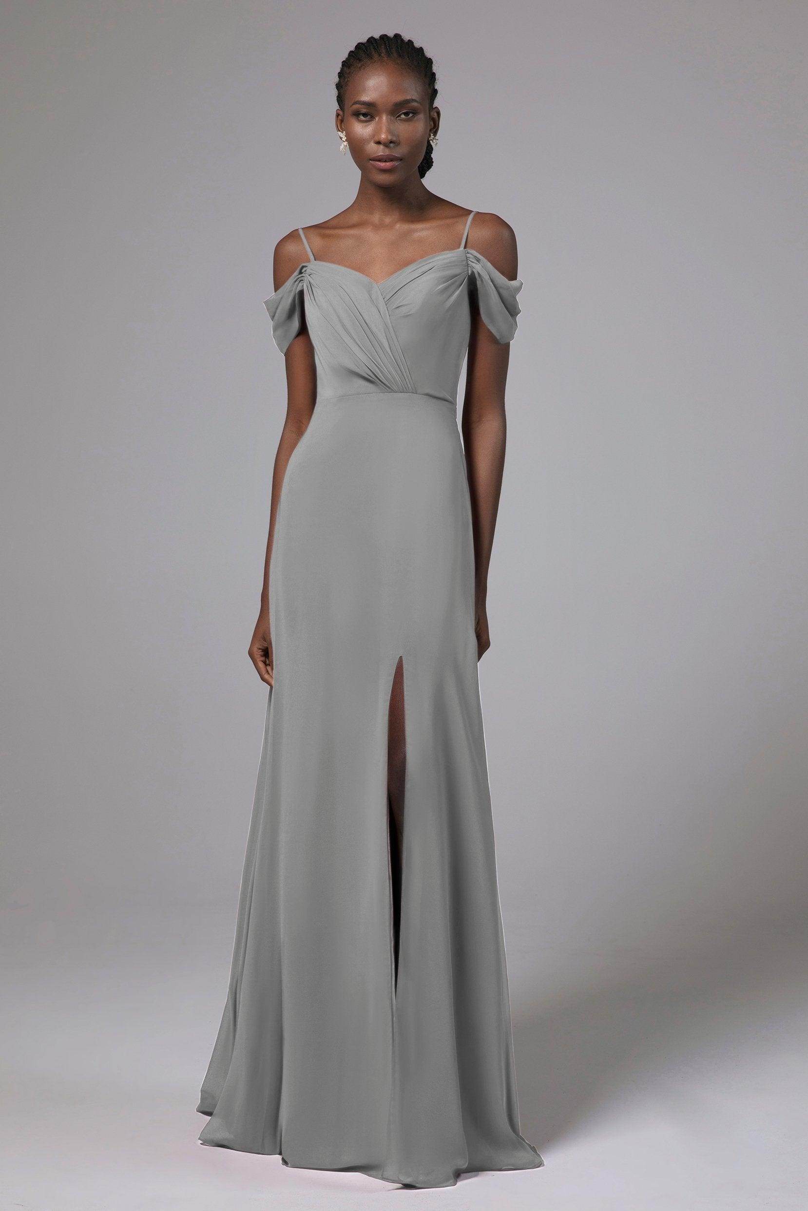 A-Line Floor Length Chiffon Bridesmaid Dress Formal Dresses CB0412 - COCOMELODY