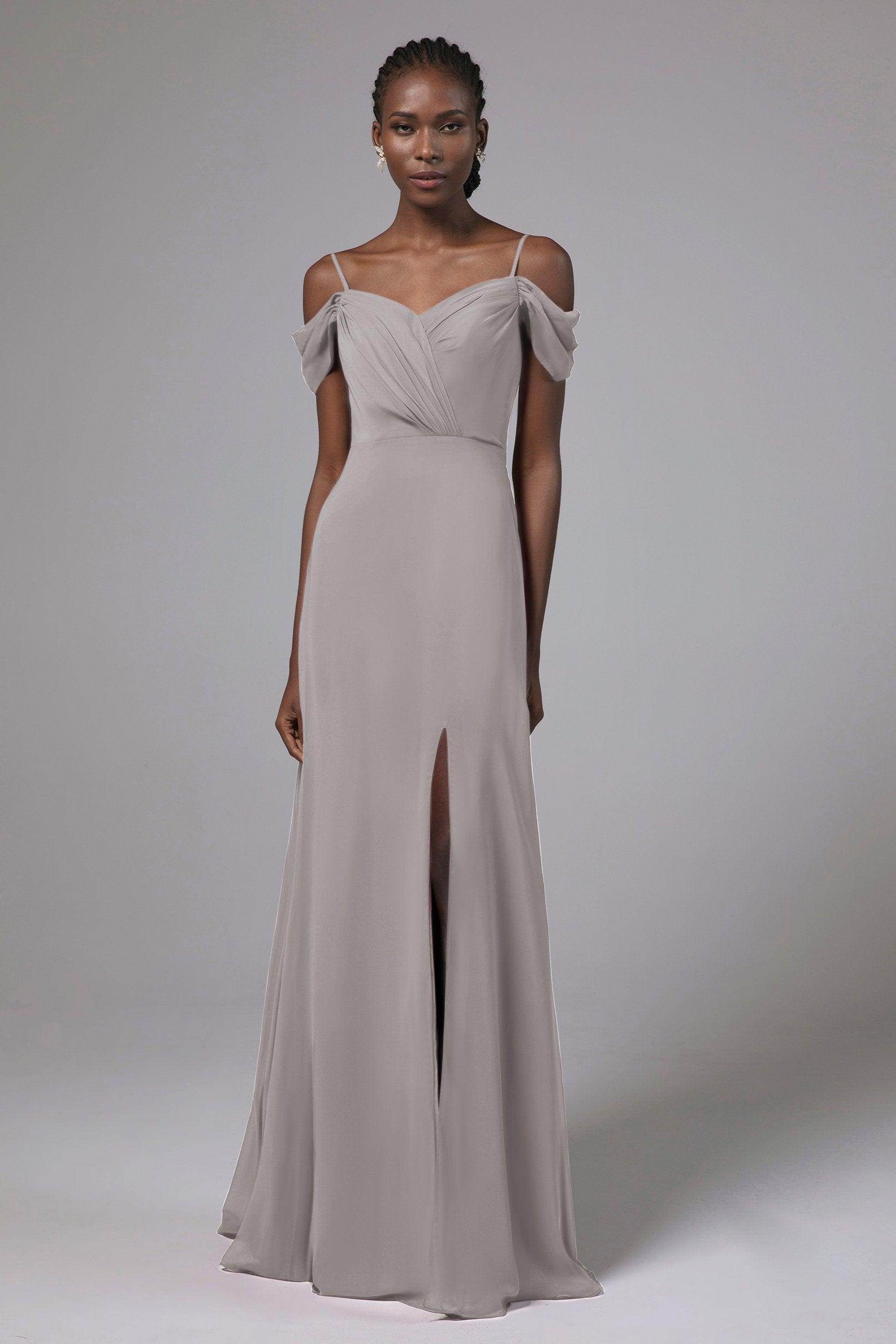 A-Line Floor Length Chiffon Bridesmaid Dress Formal Dresses CB0412 - COCOMELODY