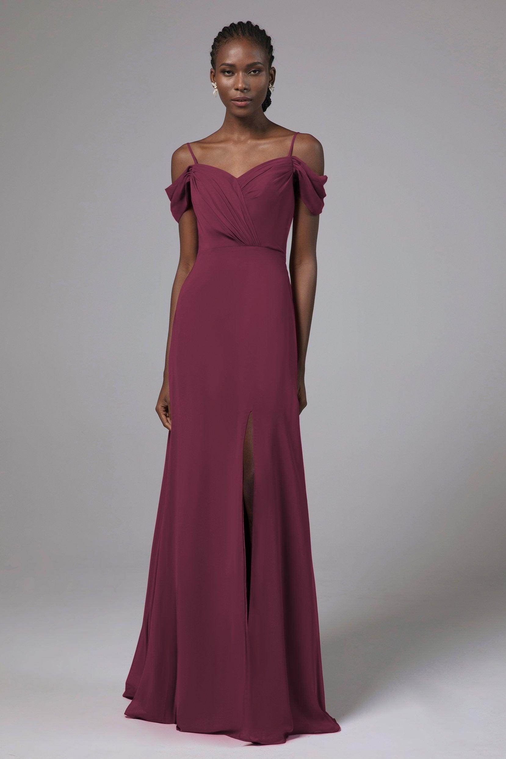 A-Line Floor Length Chiffon Bridesmaid Dress Formal Dresses CB0412 - COCOMELODY