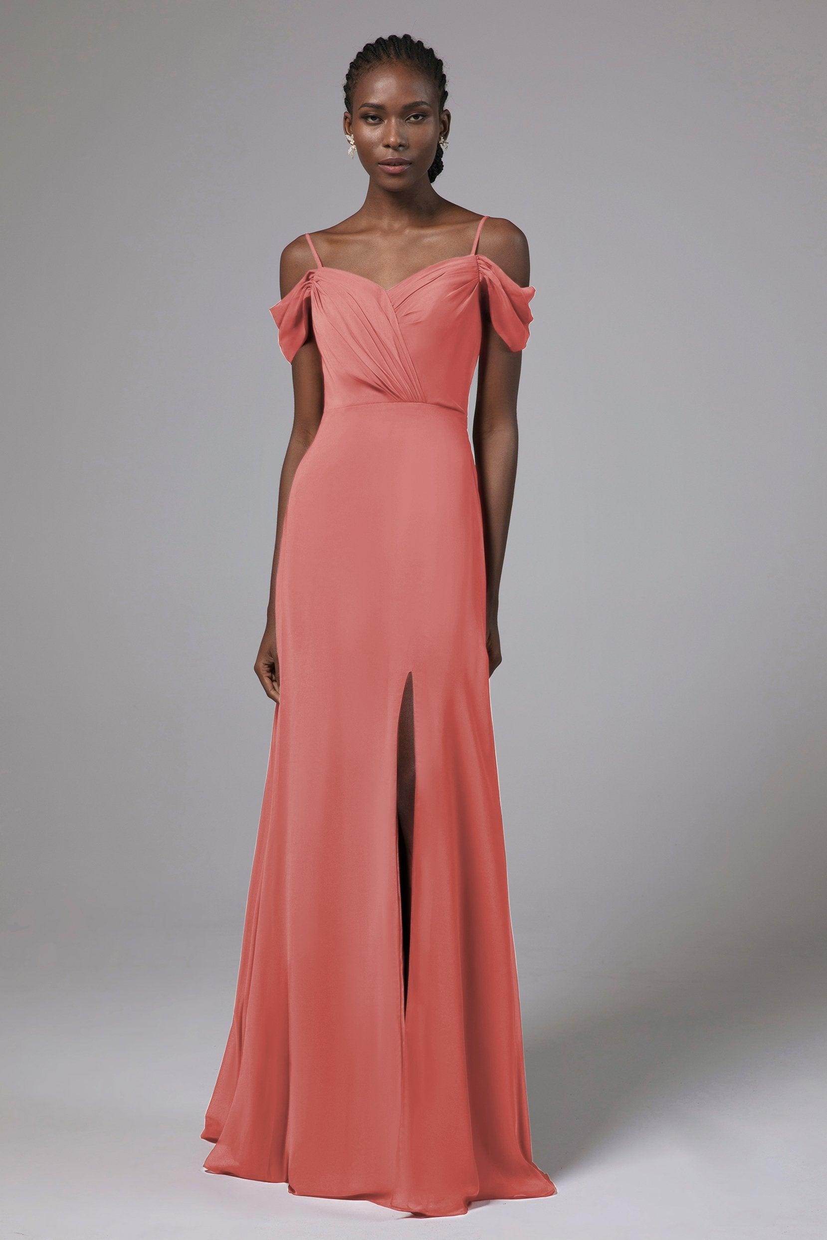 A-Line Floor Length Chiffon Bridesmaid Dress Formal Dresses CB0412 - COCOMELODY