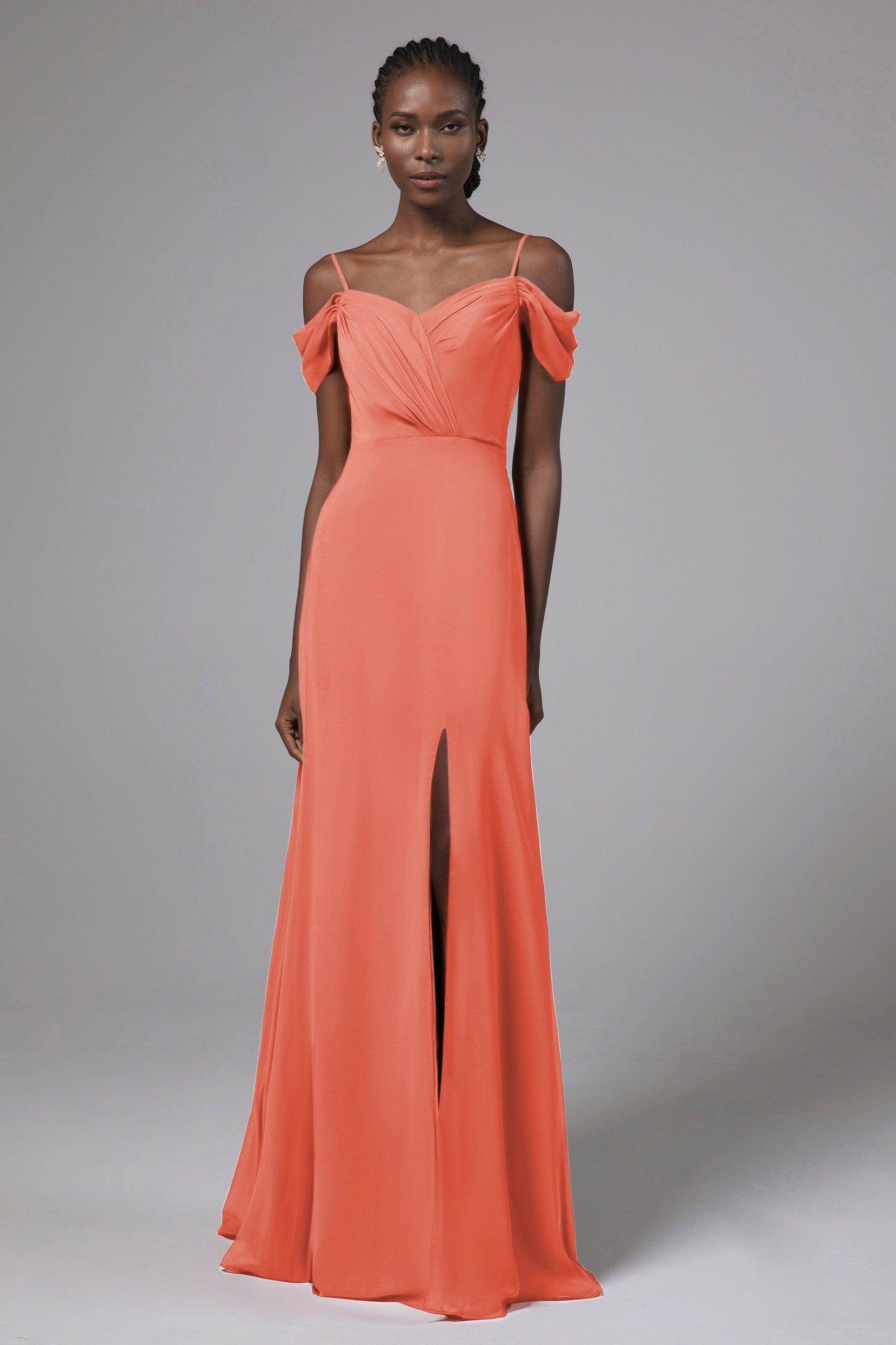 A-Line Floor Length Chiffon Bridesmaid Dress Formal Dresses CB0412 - COCOMELODY