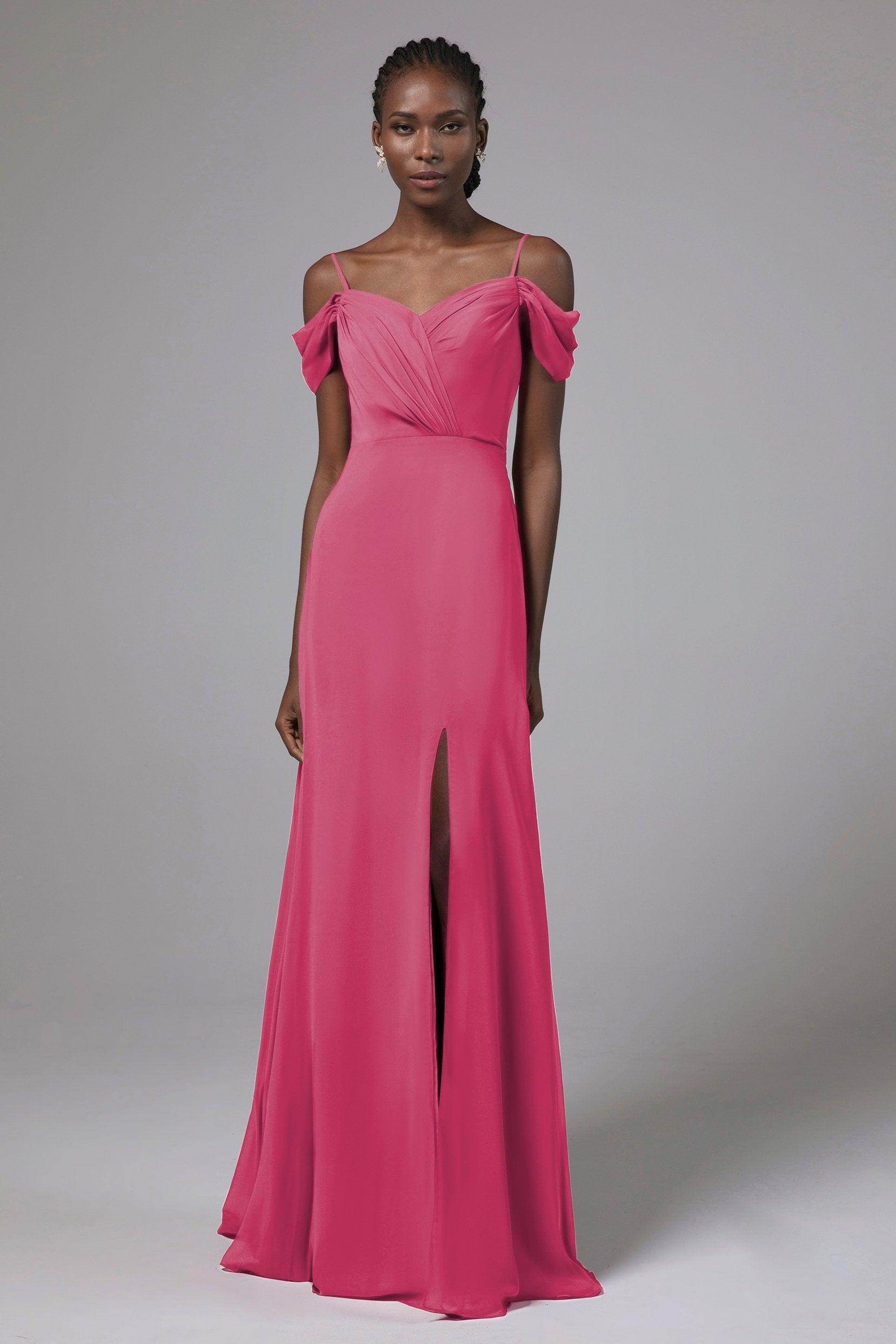 A-Line Floor Length Chiffon Bridesmaid Dress Formal Dresses CB0412 - COCOMELODY