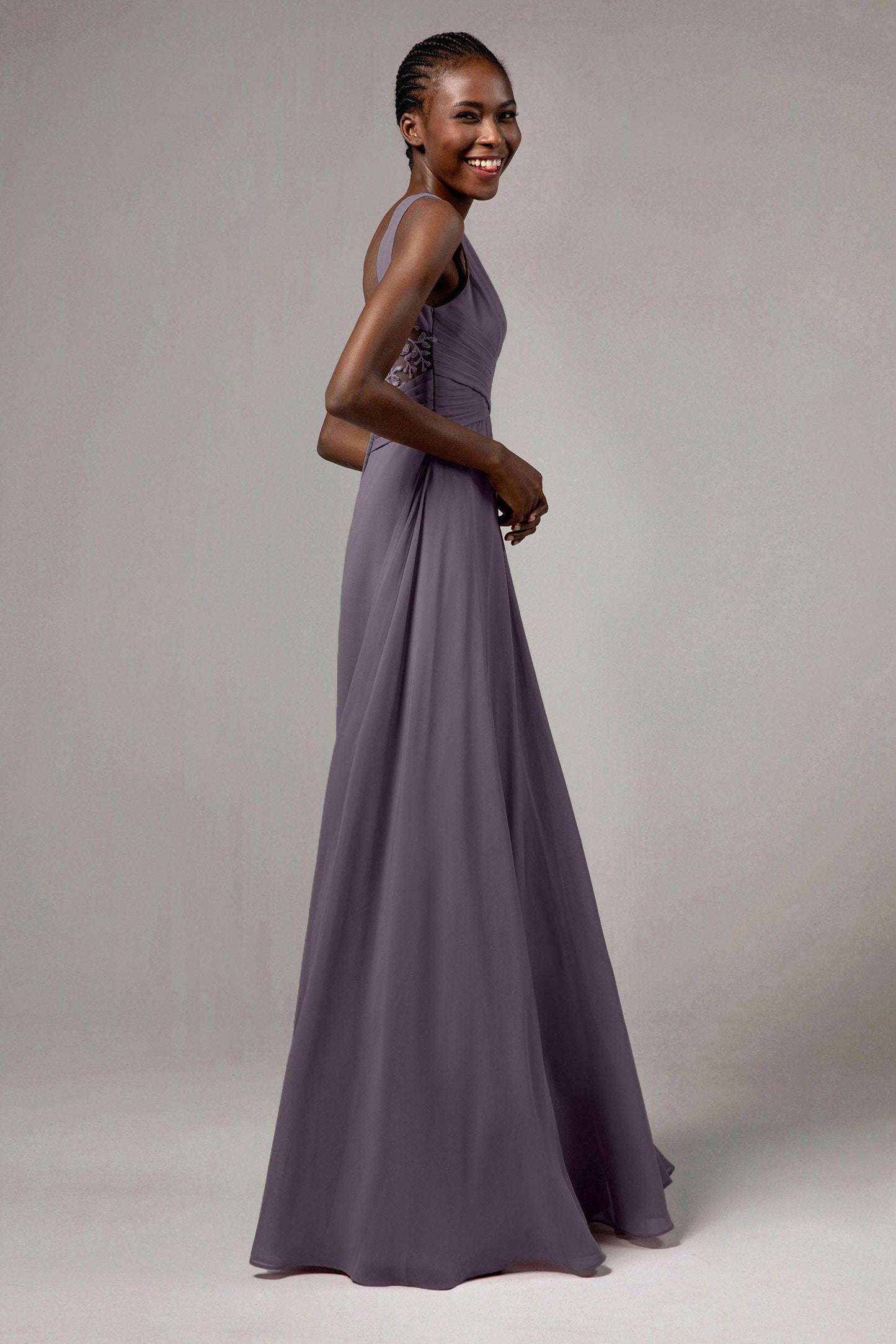 A-Line Floor Length Chiffon Bridesmaid Dress Formal Dresses CB0413 - COCOMELODY