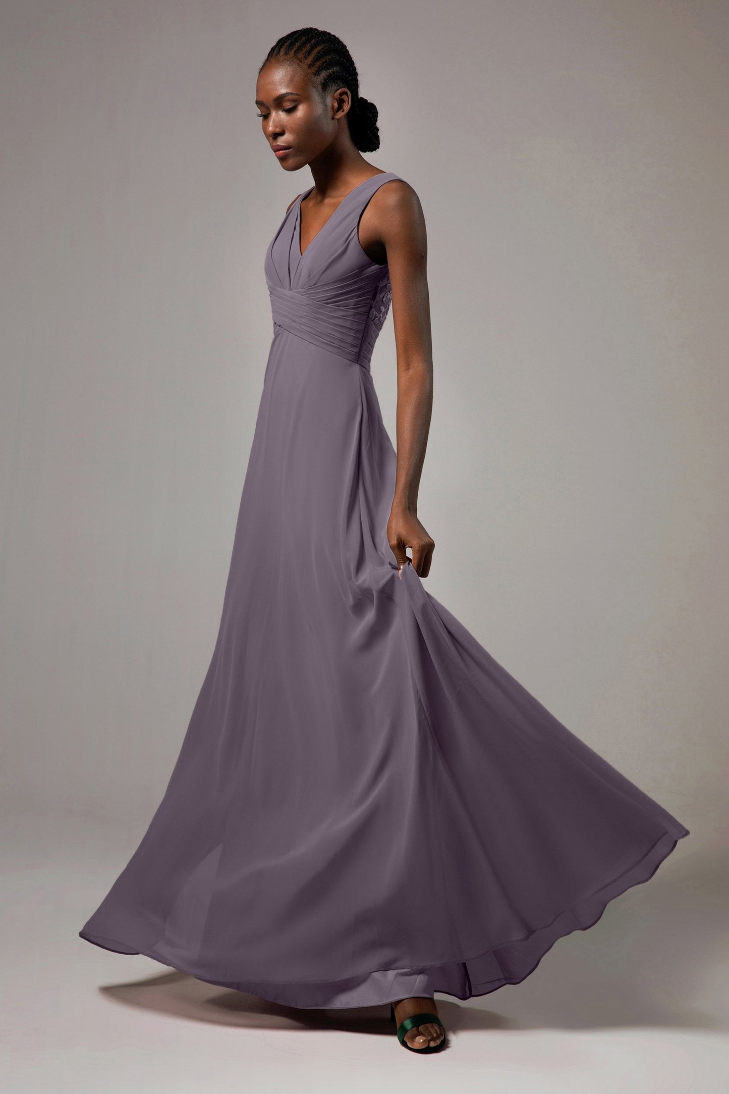 A-Line Floor Length Chiffon Bridesmaid Dress Formal Dresses CB0413