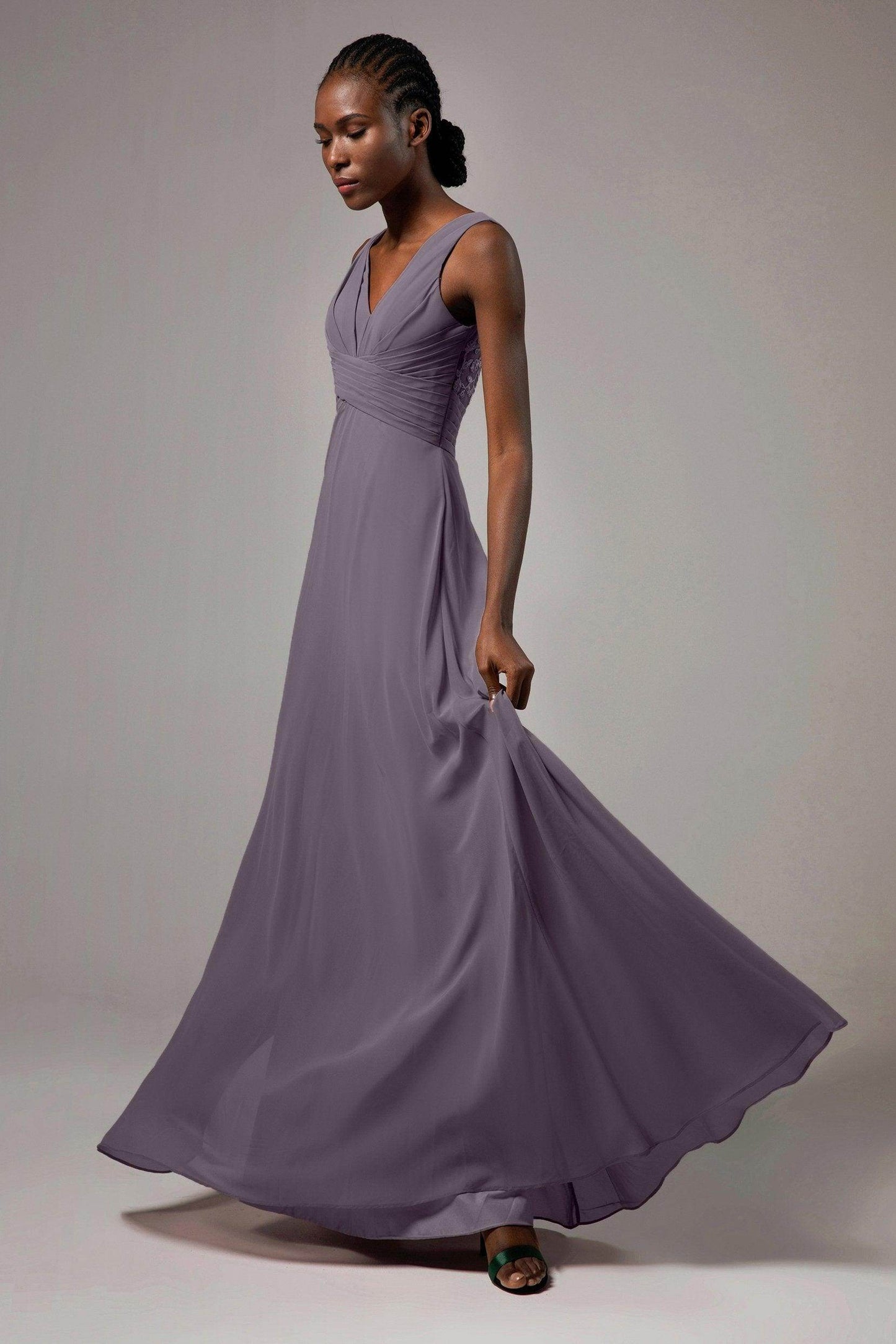 A-Line Floor Length Chiffon Bridesmaid Dress Formal Dresses CB0413 - COCOMELODY