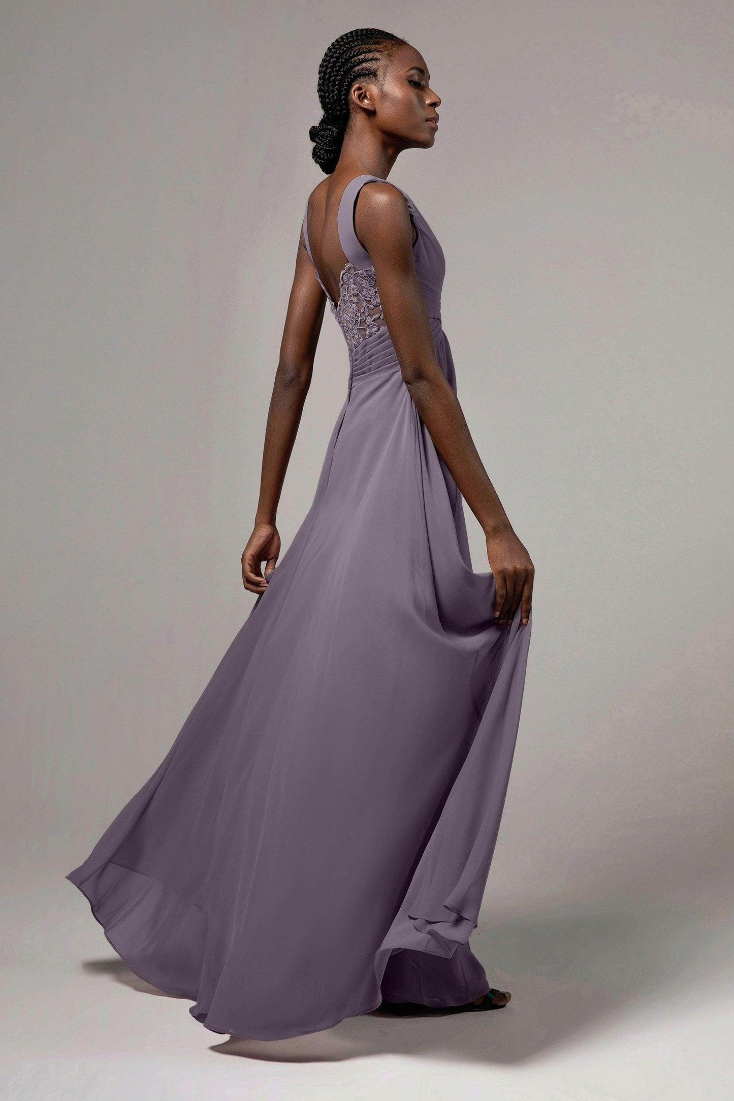 A-Line Floor Length Chiffon Bridesmaid Dress Formal Dresses CB0413 - COCOMELODY