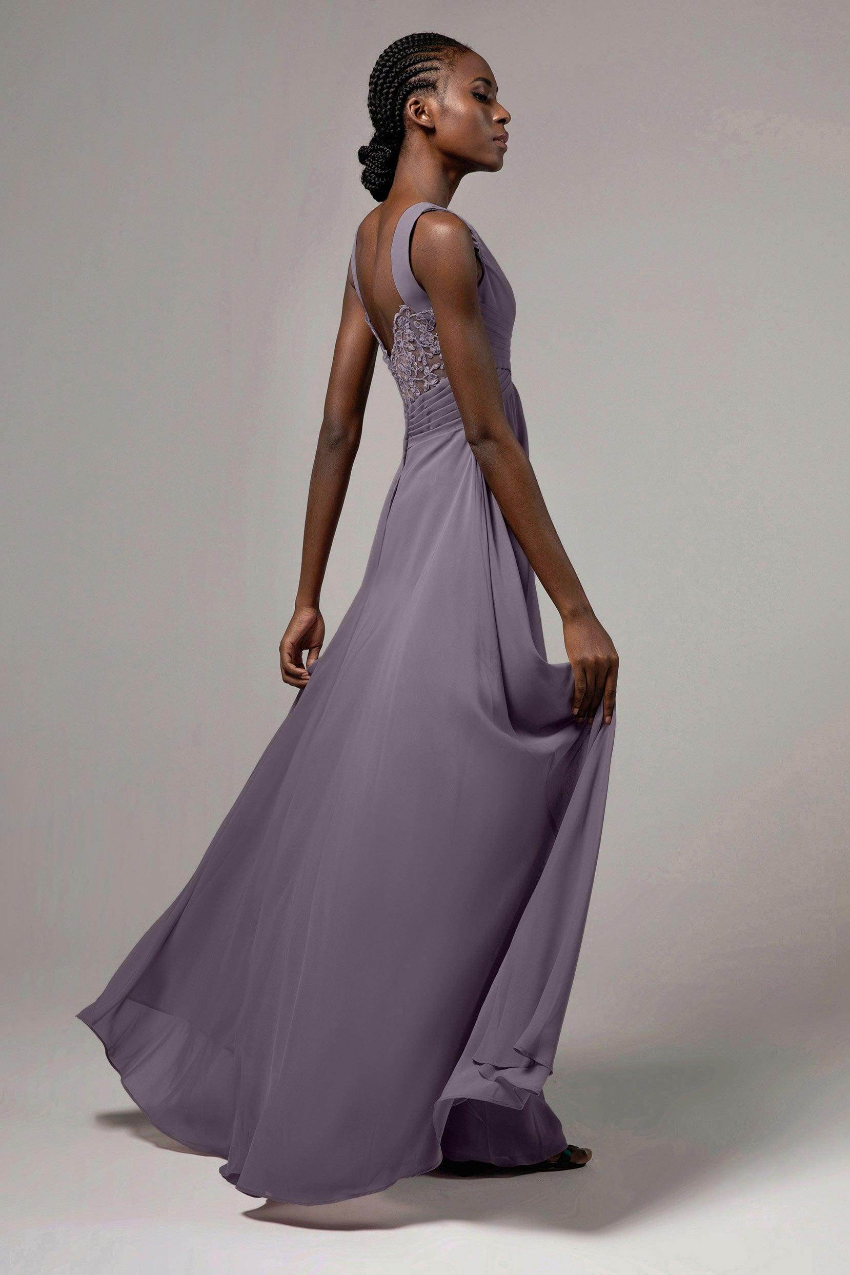 A-Line Floor Length Chiffon Bridesmaid Dress Formal Dresses CB0413 - COCOMELODY