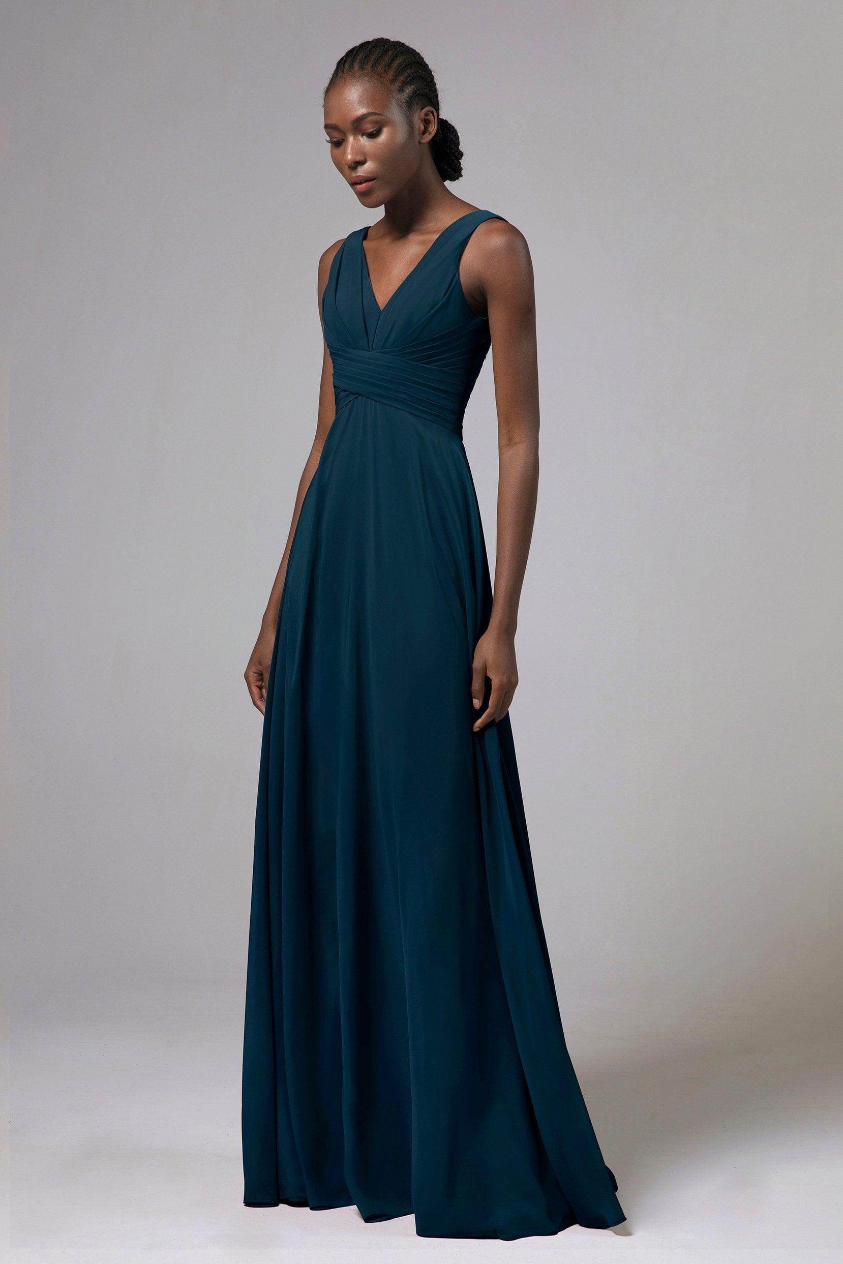 A-Line Floor Length Chiffon Bridesmaid Dress Formal Dresses CB0413 - COCOMELODY