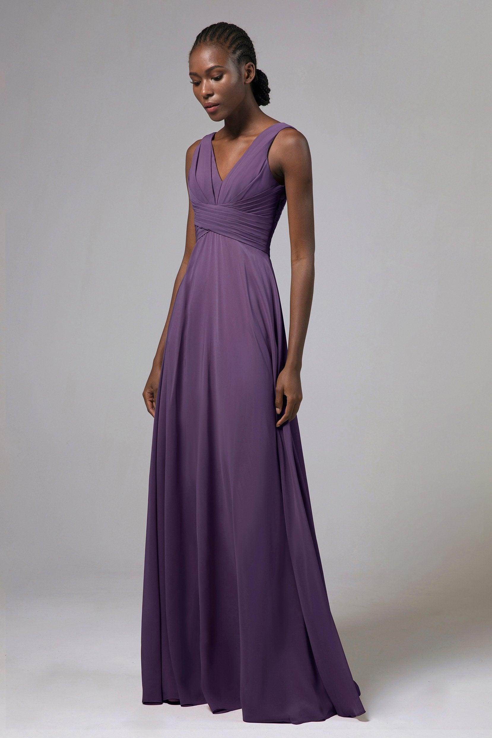 A-Line Floor Length Chiffon Bridesmaid Dress Formal Dresses CB0413 - COCOMELODY