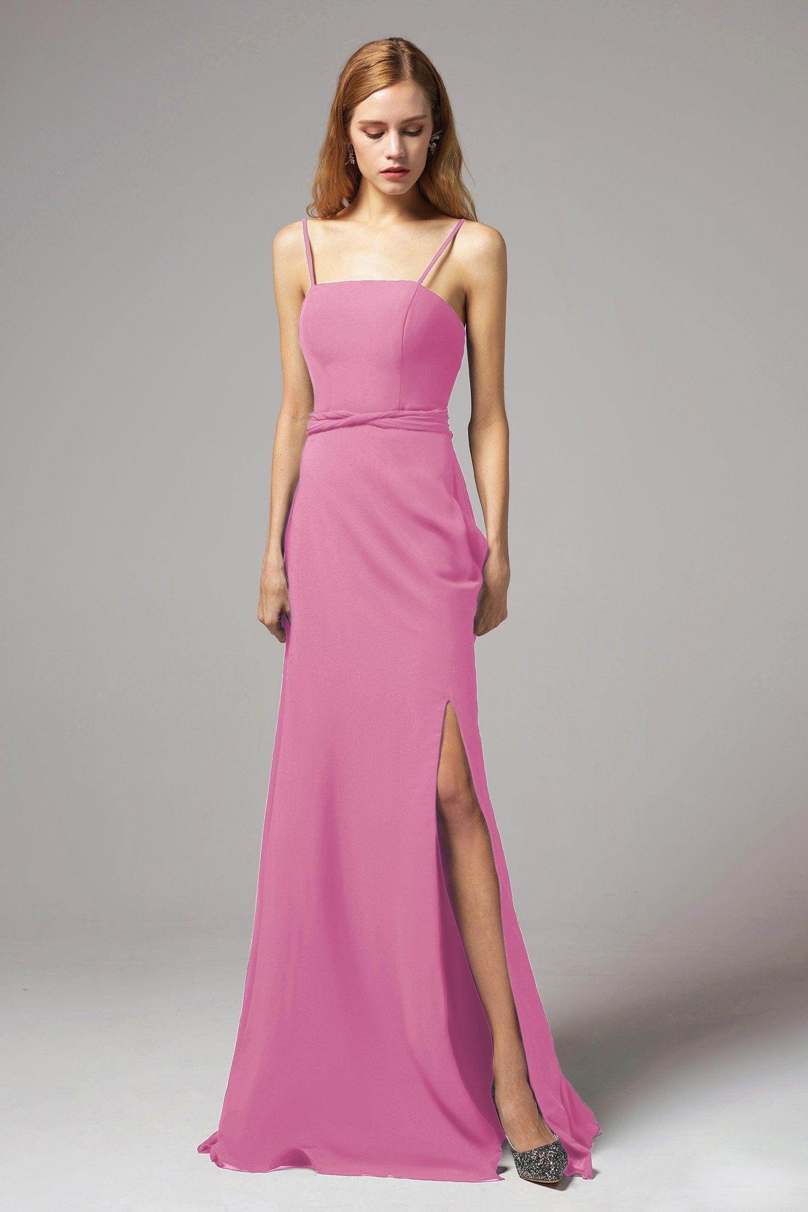 A-Line Floor Length Chiffon Bridesmaid Dress CB0414 - COCOMELODY